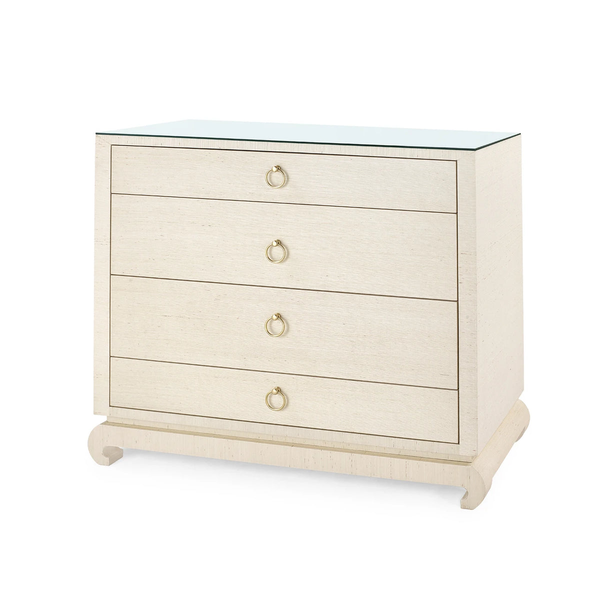 Ming Large 4-Drawer with Glass Top