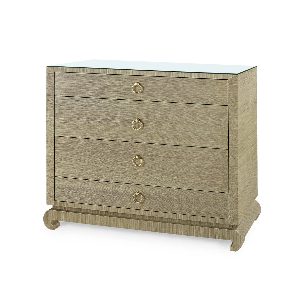 Ming Large 4-Drawer with Glass Top