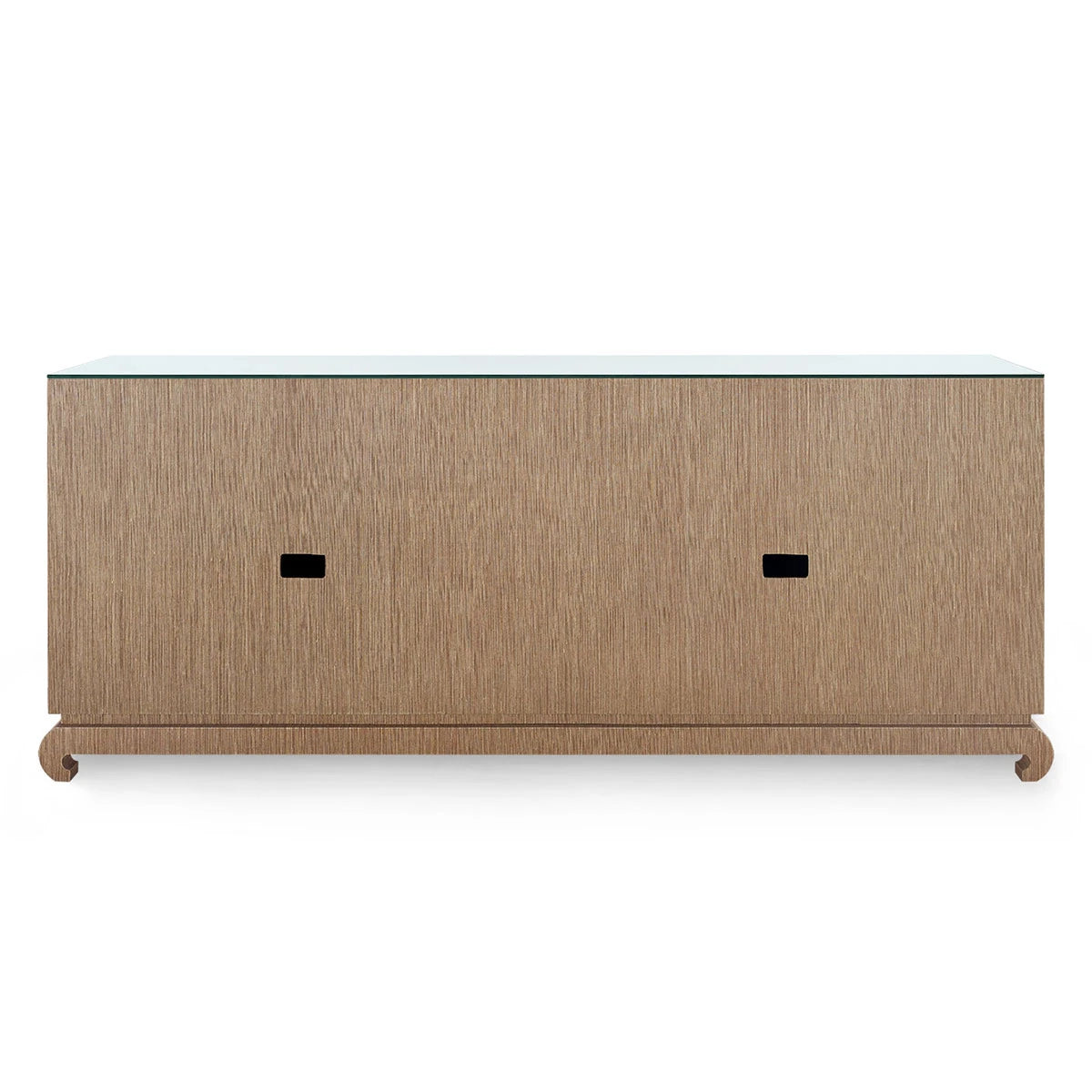 Meredith Extra Large 4-Door Cabinet with Glass Top