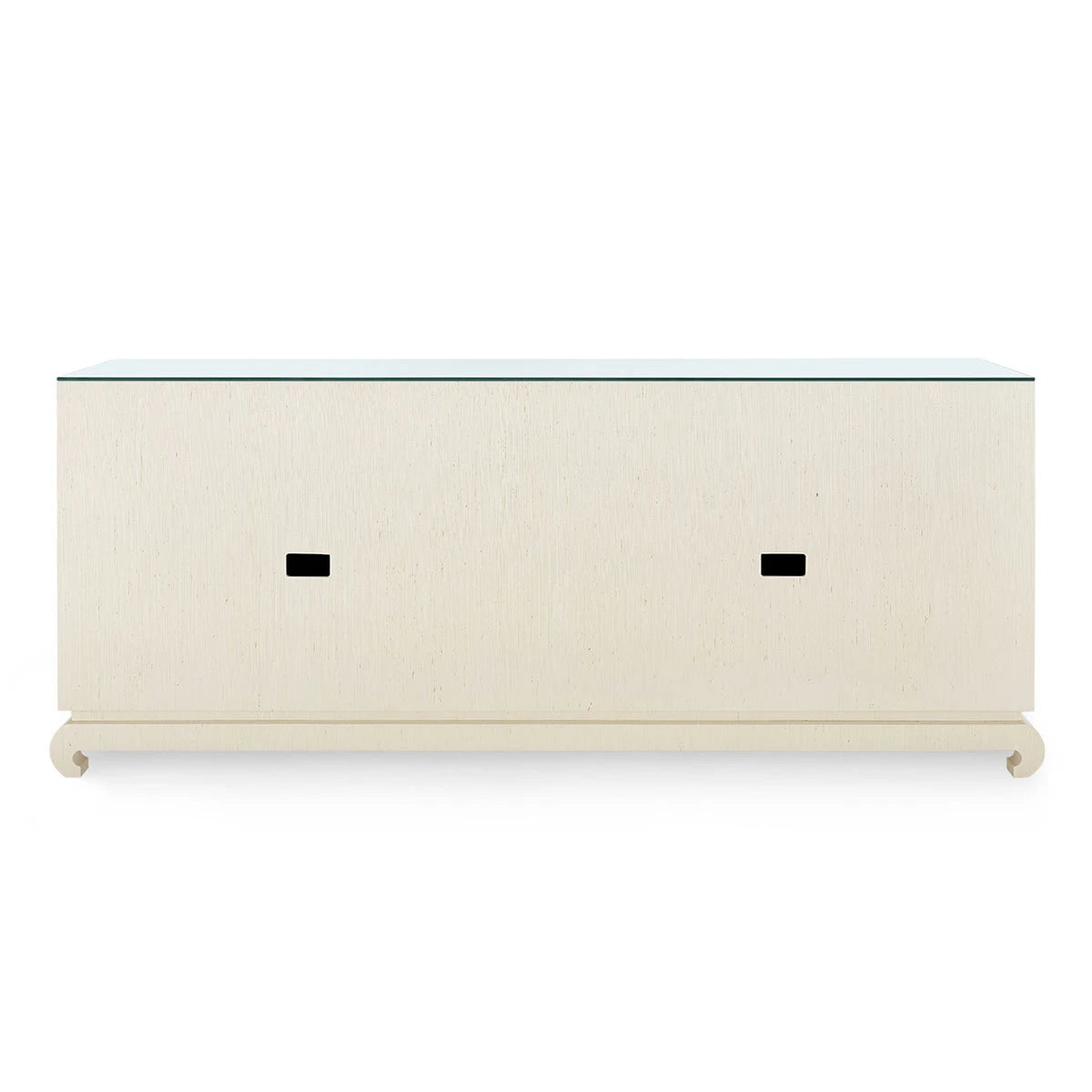 Meredith Extra Large 4-Door Cabinet with Glass Top
