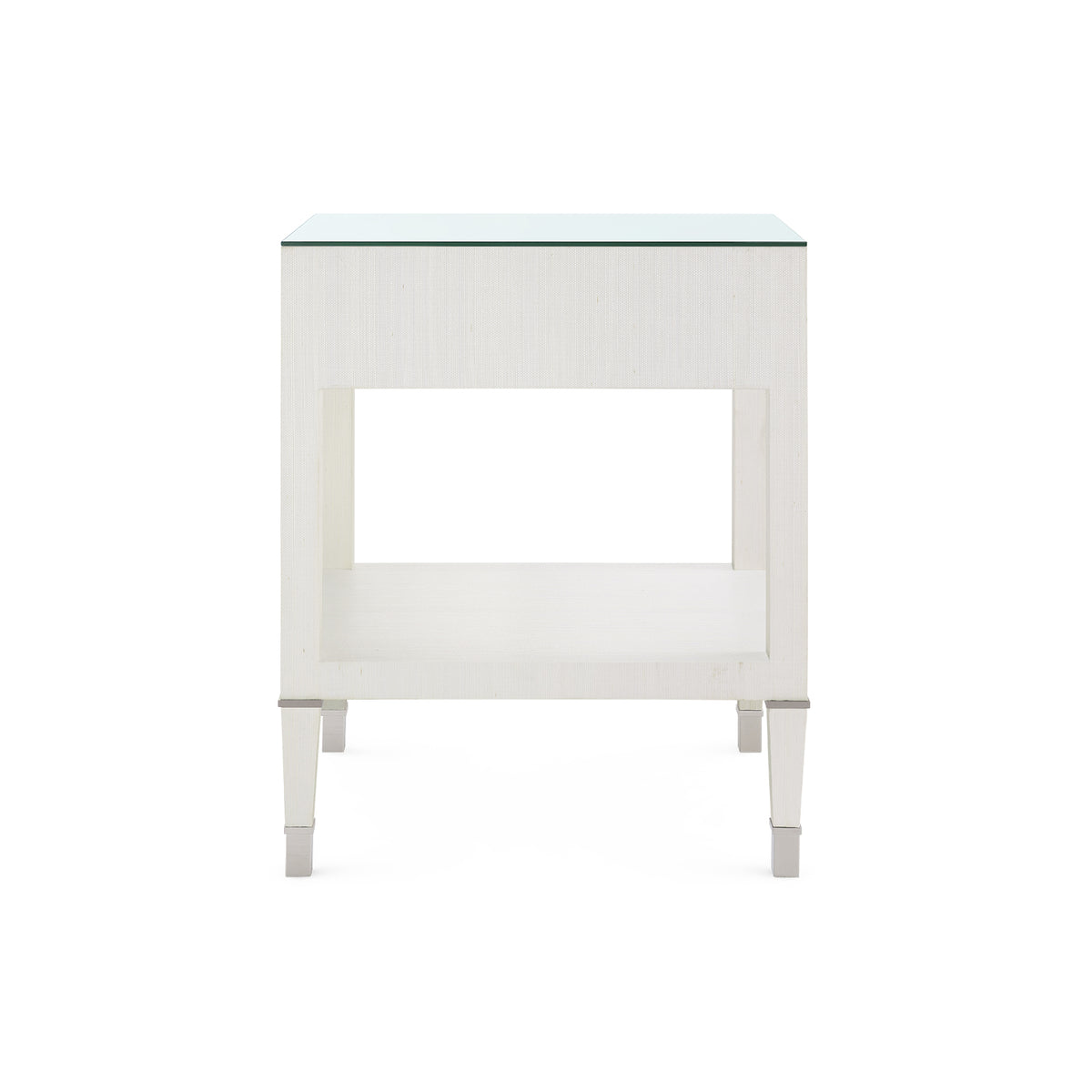 Morris 1-Drawer Side Table with Glass Top