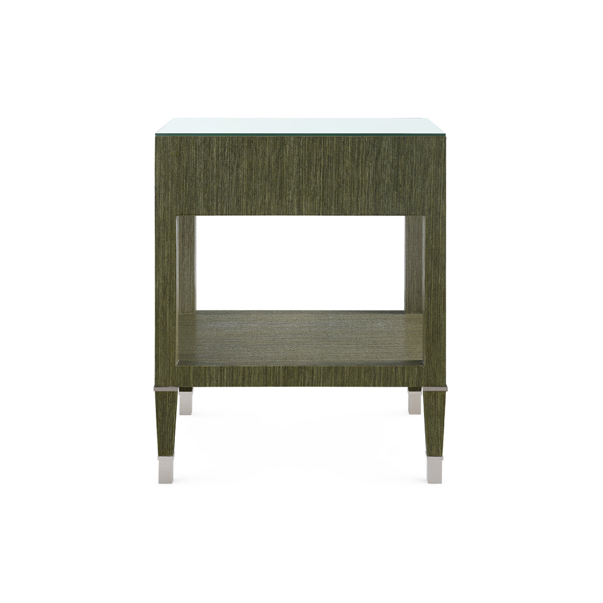 Morris 1-Drawer Side Table with Glass Top