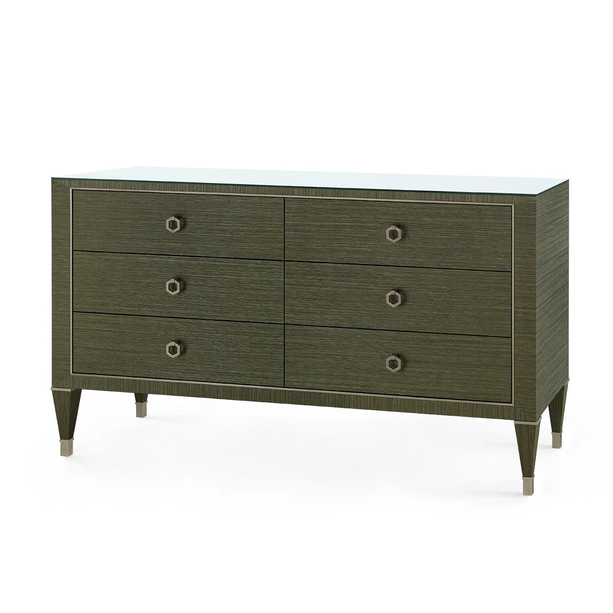 Morris Extra Large 6-Drawer with Glass Top