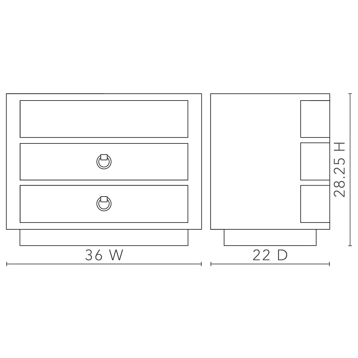 Julius 2-Drawer Side Table - Gray