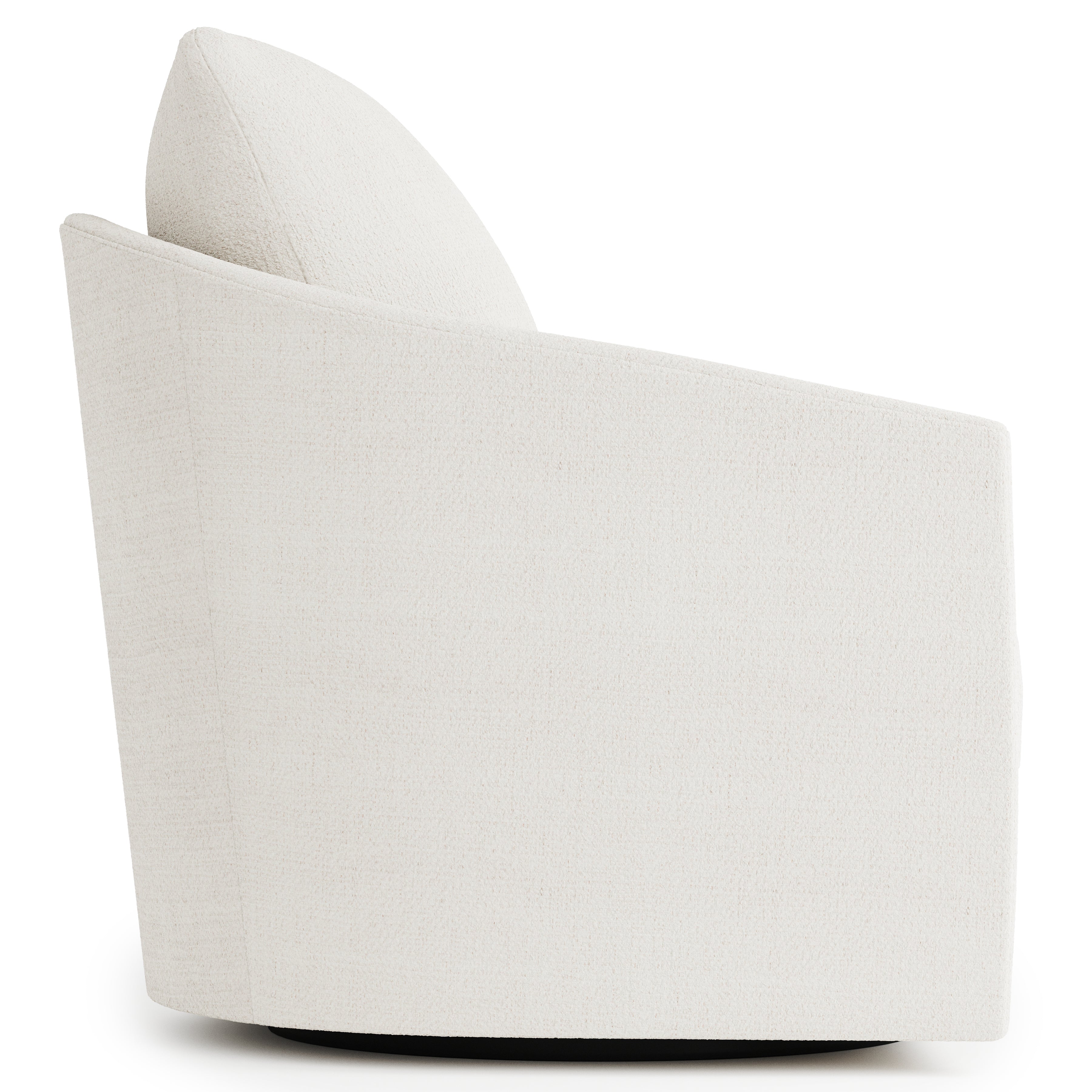 Astoria White Fabric Swivel Chair by Bernhardt