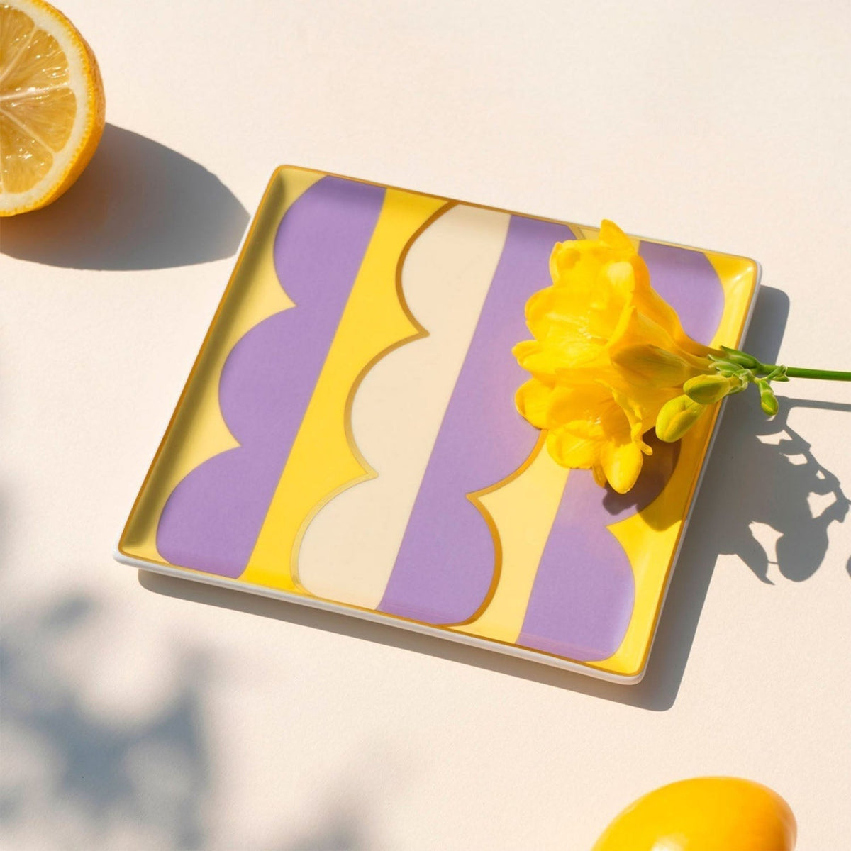 OCTAEVO Riviera Wave Ceramic Tray - Purple by 54Celsius