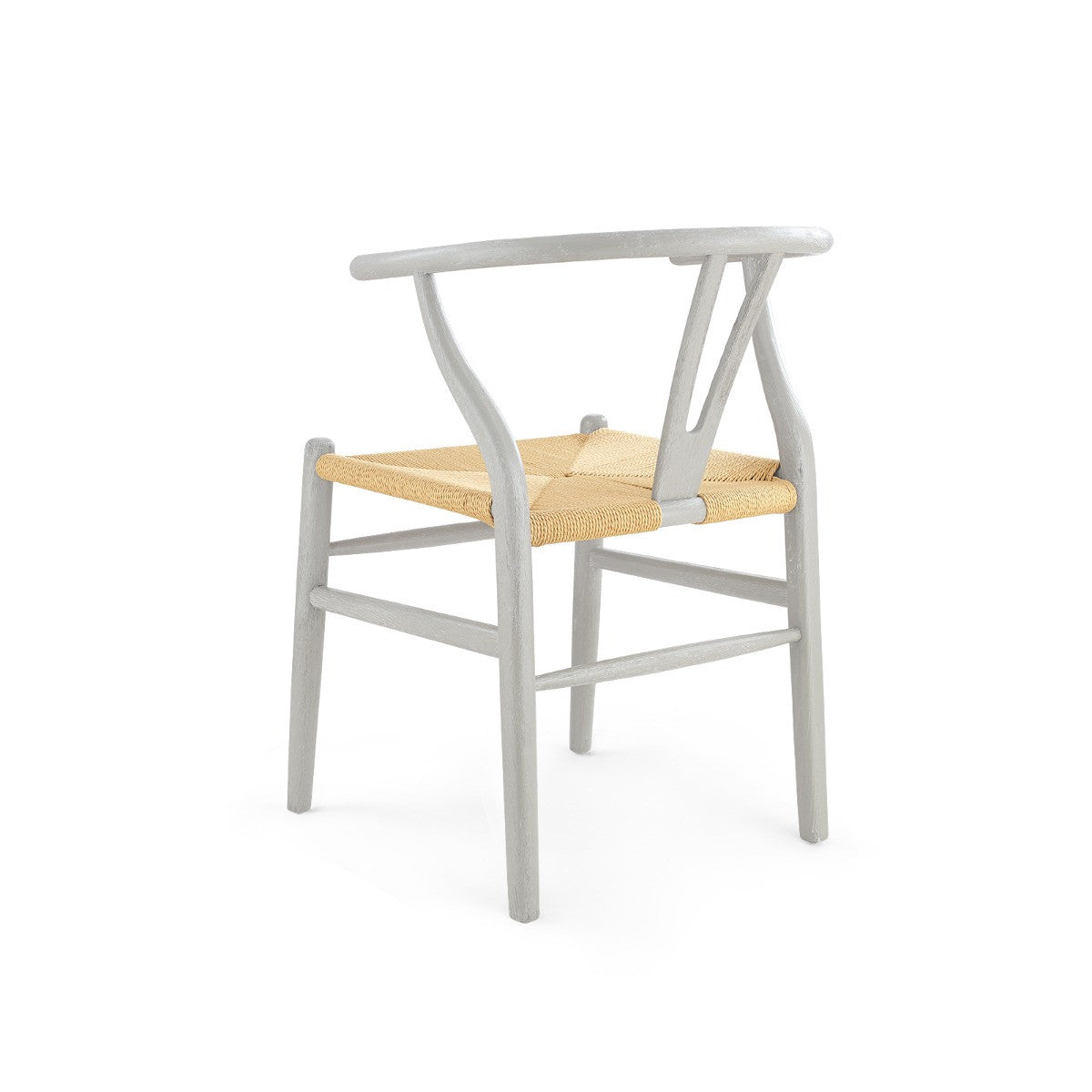 Oslo Armchair by Villa & House — Classic Gray limed oak dining chair, rear three-quarter view showing curved back and rope seat.