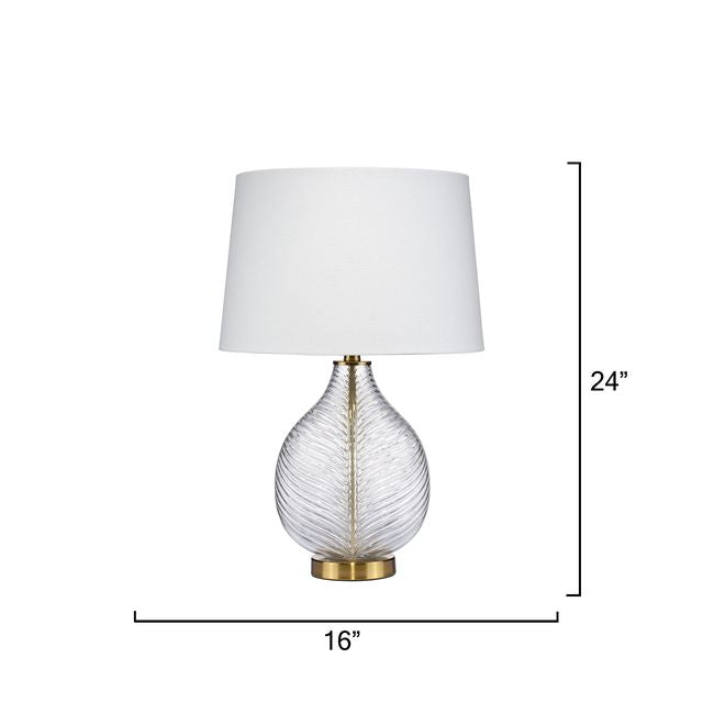 Maple Table Lamp - Clear Glass