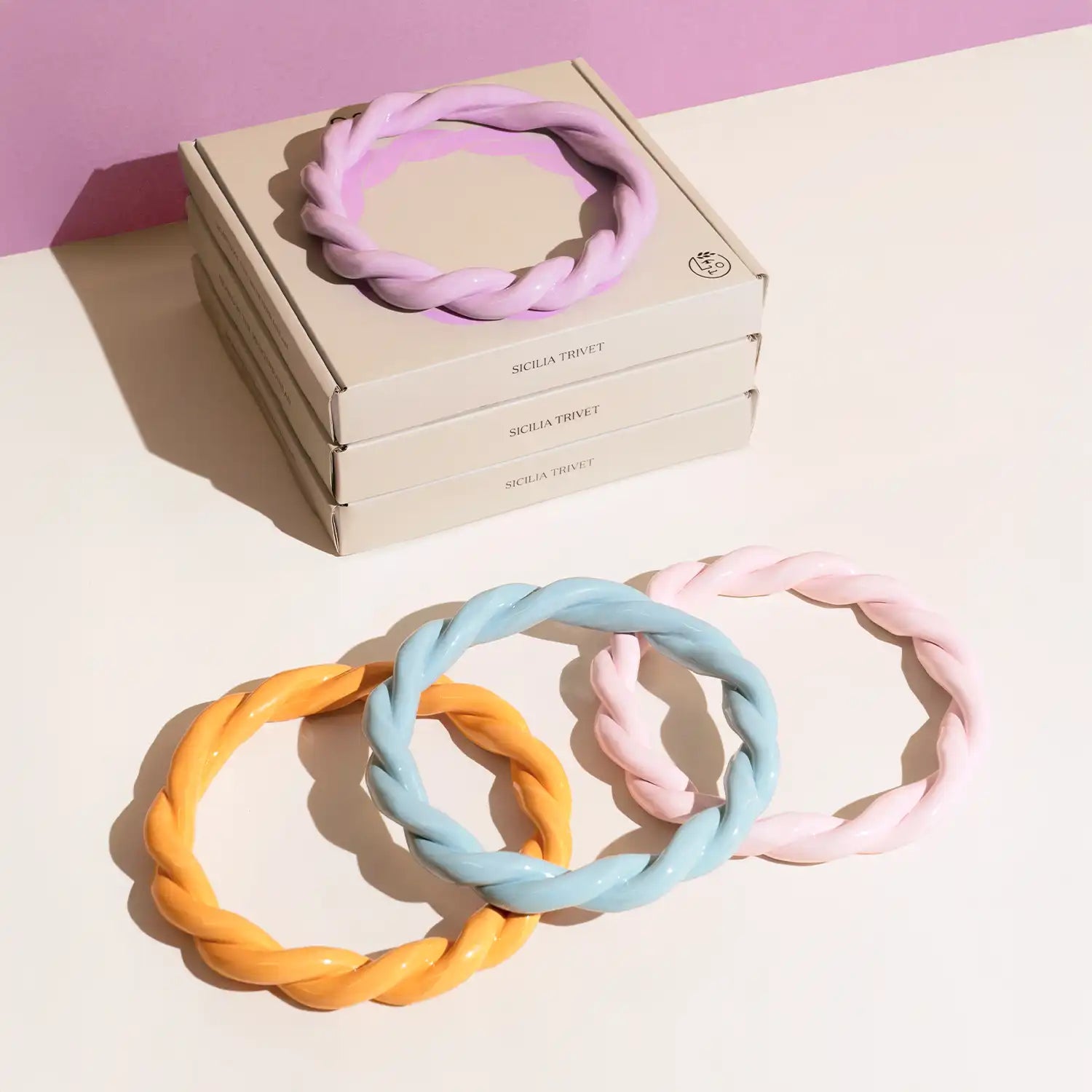 OCTAEVO Sicilia Ceramic Trivet - Light Mint