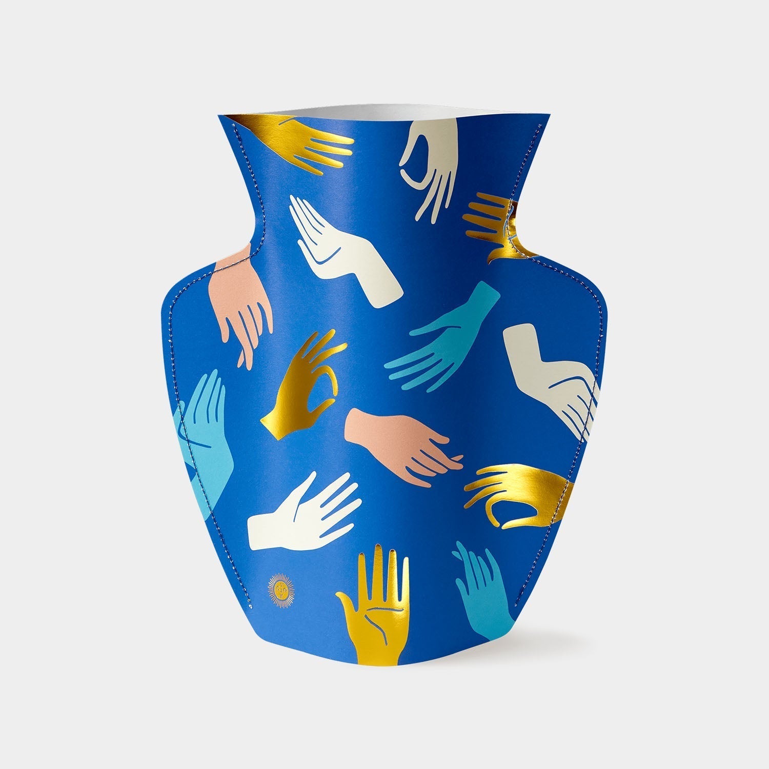 OCTAEVO Hamsa Paper Vase - Blue