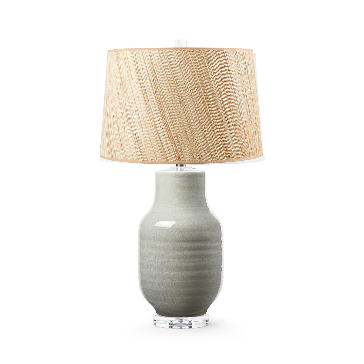 Positano Lamp with Shade 17-inch Papyrus with Nickel