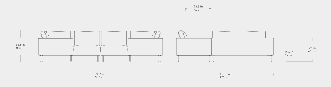 Renfrew U-Shaped Sectional Sectional Sofa Gus* Four Hands, Mid Century Modern Furniture, Old Bones Furniture Company, Old Bones Co, Modern Mid Century, Designer Furniture, https://www.oldbonesco.com/