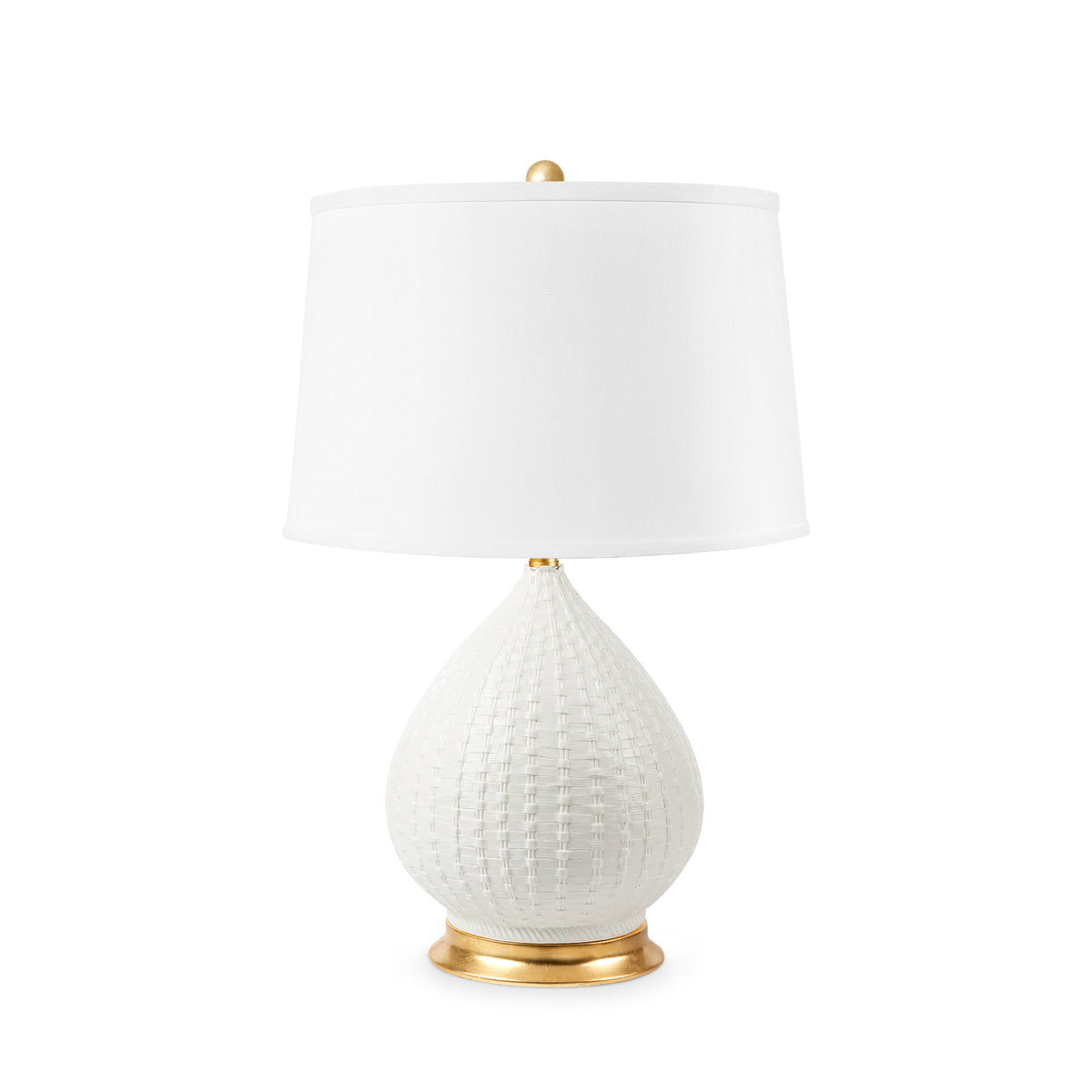 Carla Lamp with Shade 17-inch White Linen with Gold