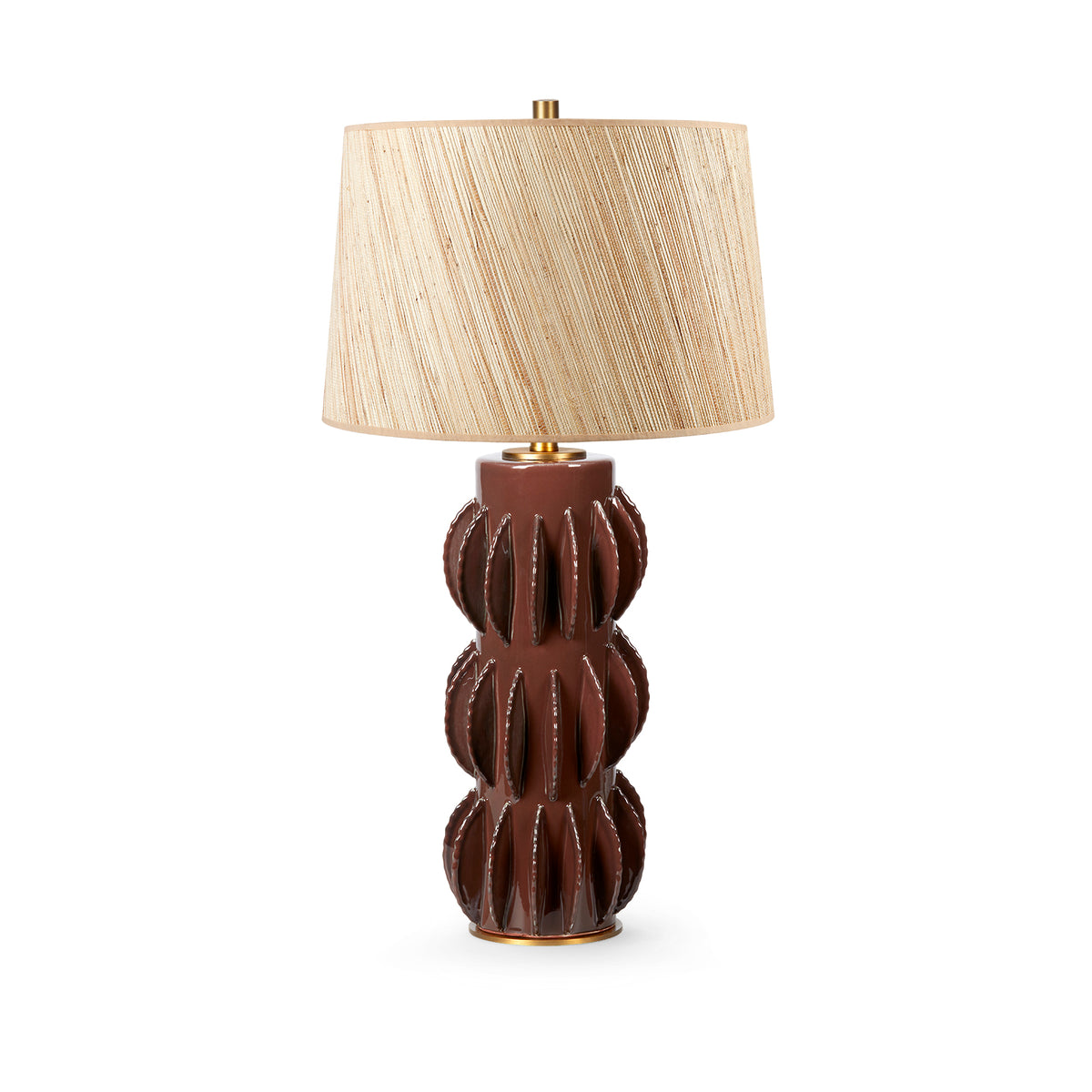 Saguaro Lamp with Shade 17-inch Papyrus with Gold
