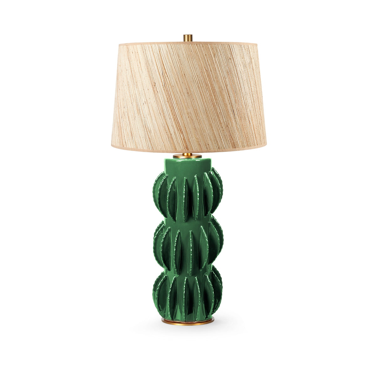 Saguaro Lamp with Shade 17-inch Papyrus with Gold