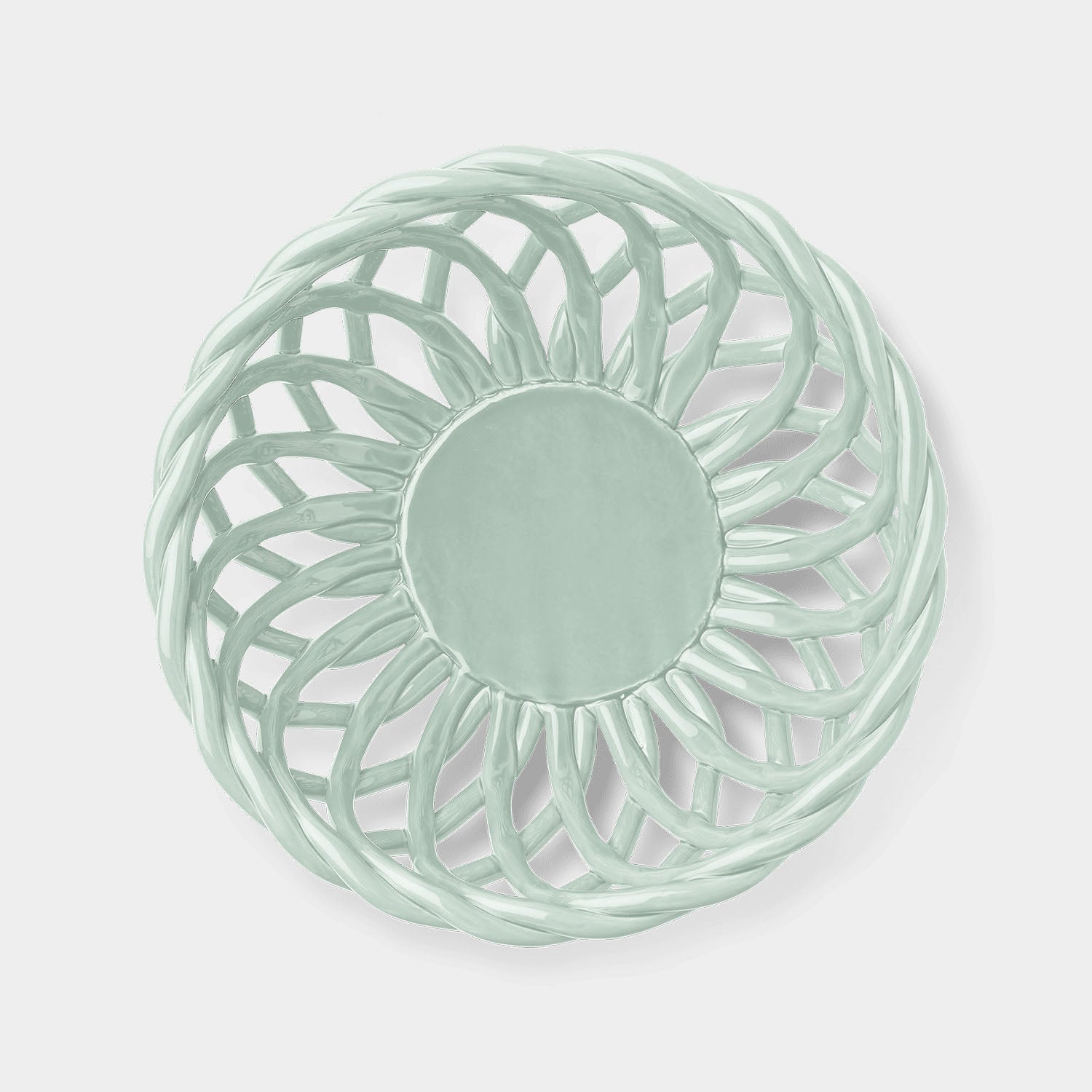OCTAEVO Sicilia Ceramic Basket Large - Light Mint