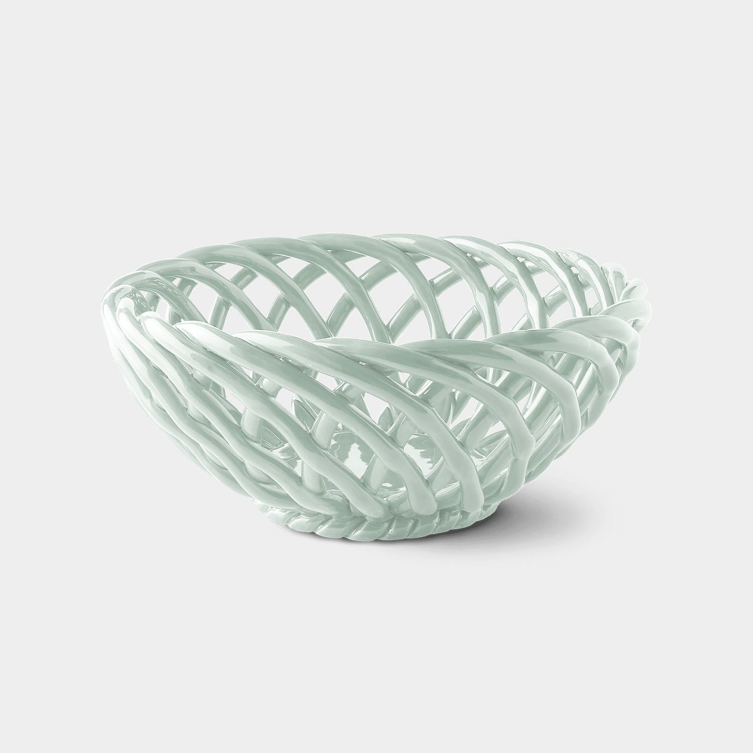 OCTAEVO Sicilia Ceramic Basket Large - Light Mint