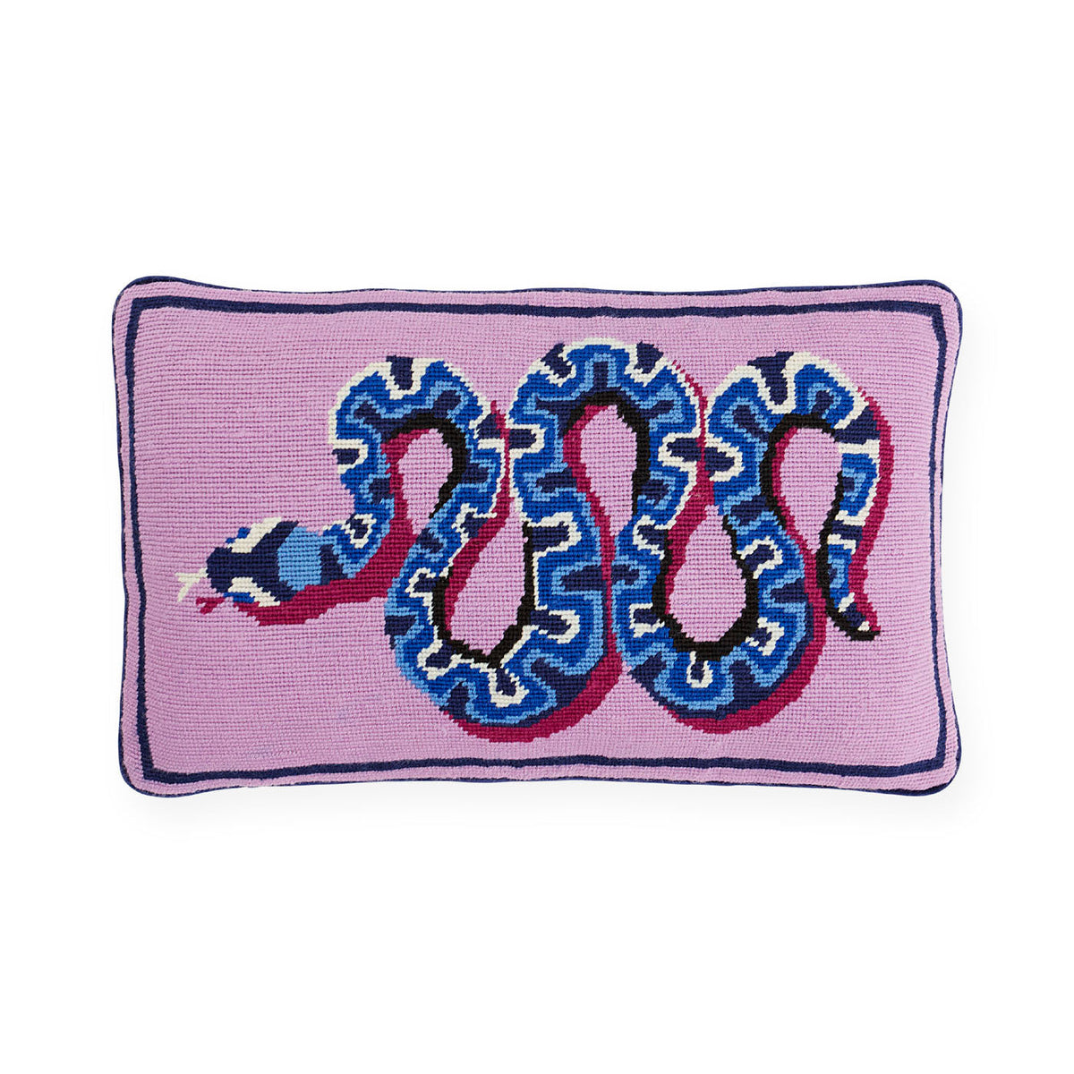 Snake Needlepoint Pillow
