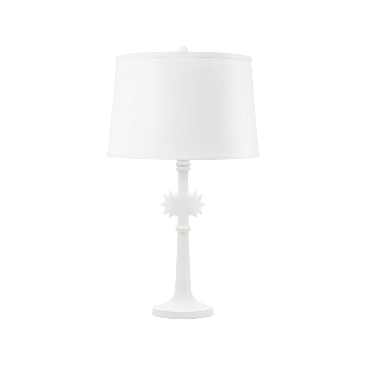 Sol Lamp with Shade 14-inch White Linen with Nickel
