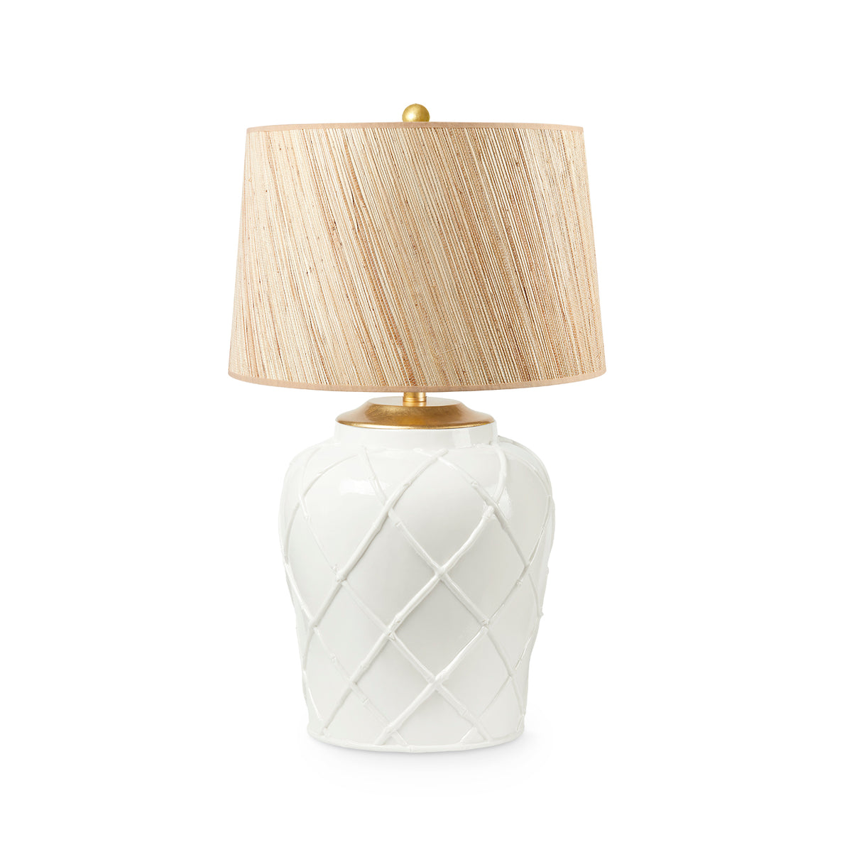 Soochow Lamp with Shade 17-inch Papyrus with Gold