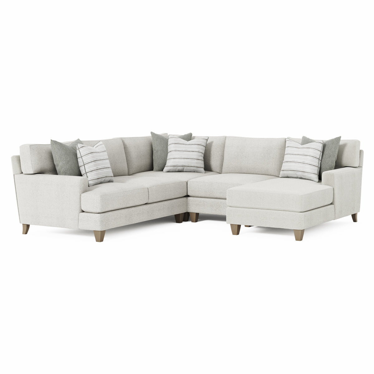 Mila 4-Piece Right Facing Fabric Sectional by Bernhardt