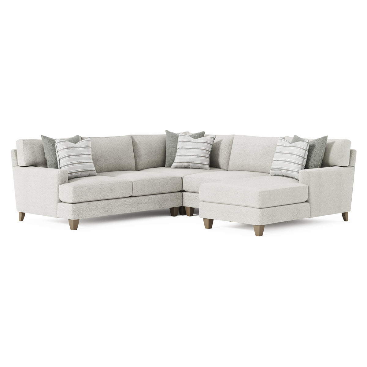 Mila 4-Piece Right Facing Fabric Sectional by Bernhardt