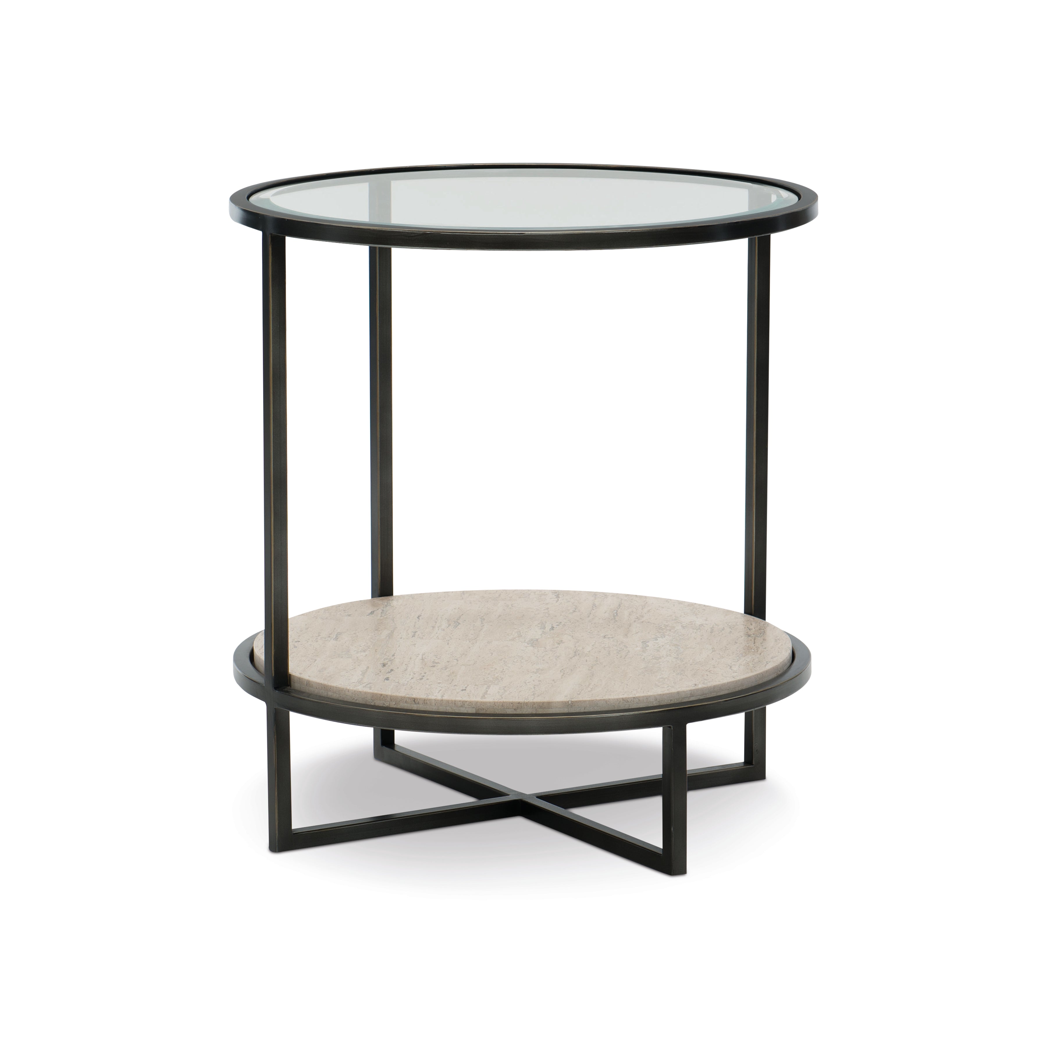 Harlow Metal Round Chairside Table by Bernhardt