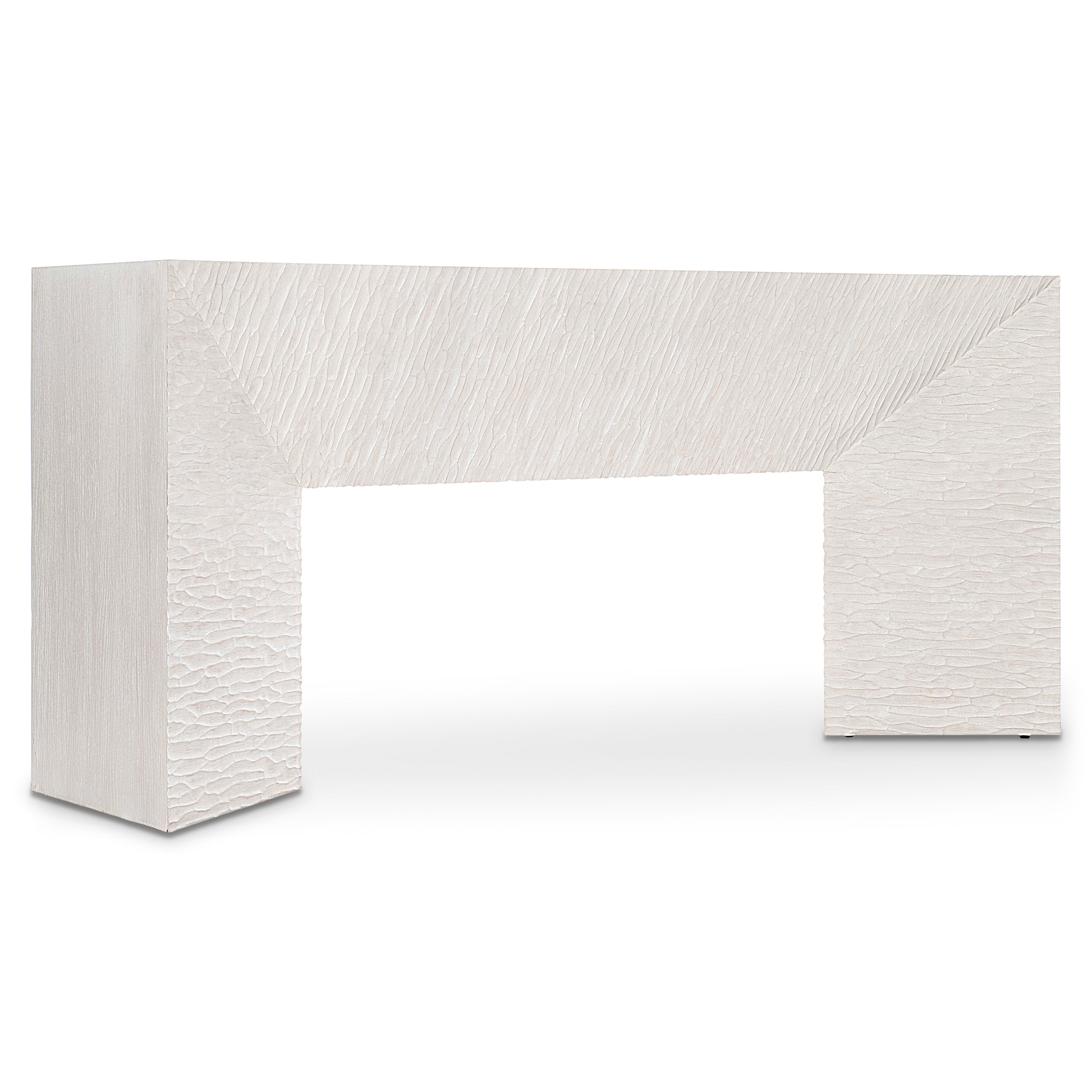 Solaria Console Table with 2 Wooden Pedestal Bases by Bernhardt