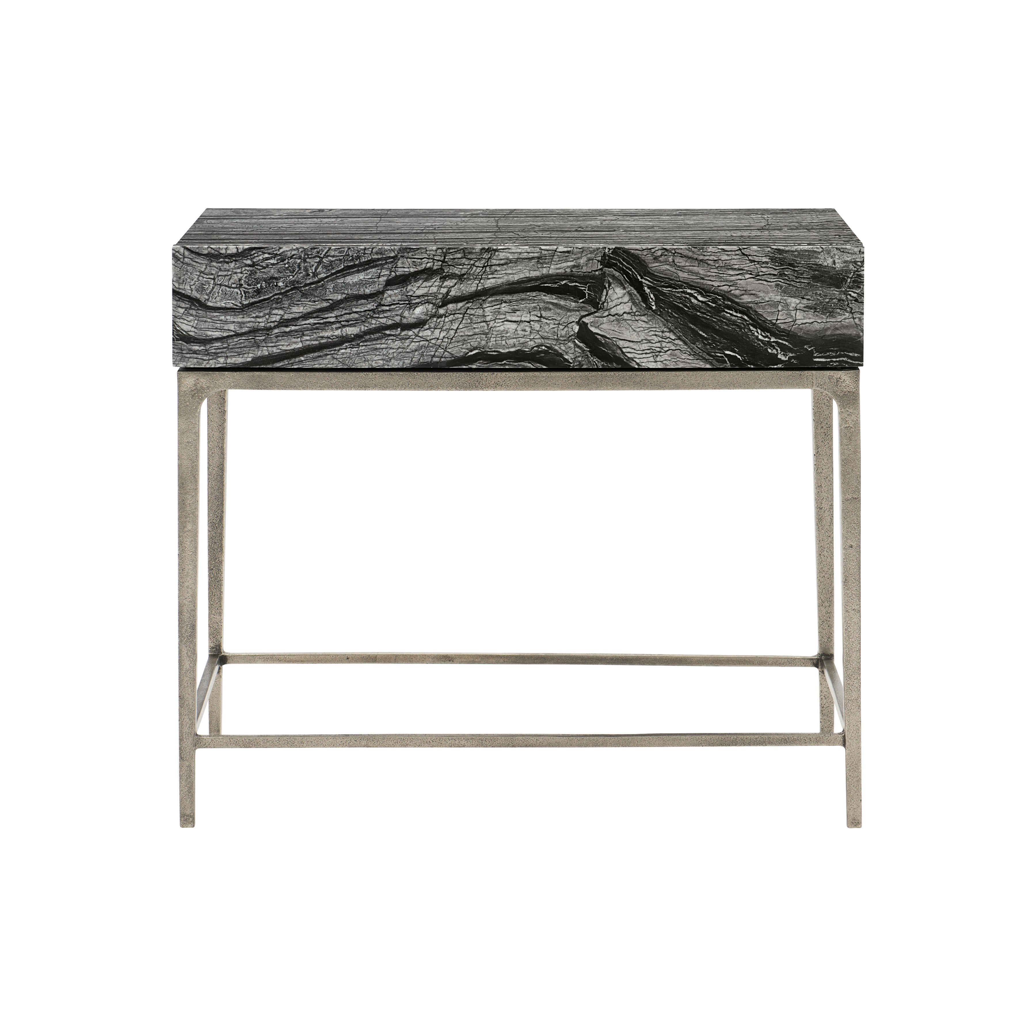 Linea Black Marble Nightstand by Bernhardt