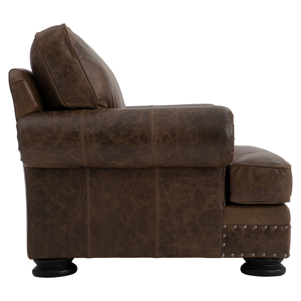 Foster Mocha Leather Chair by Bernhardt