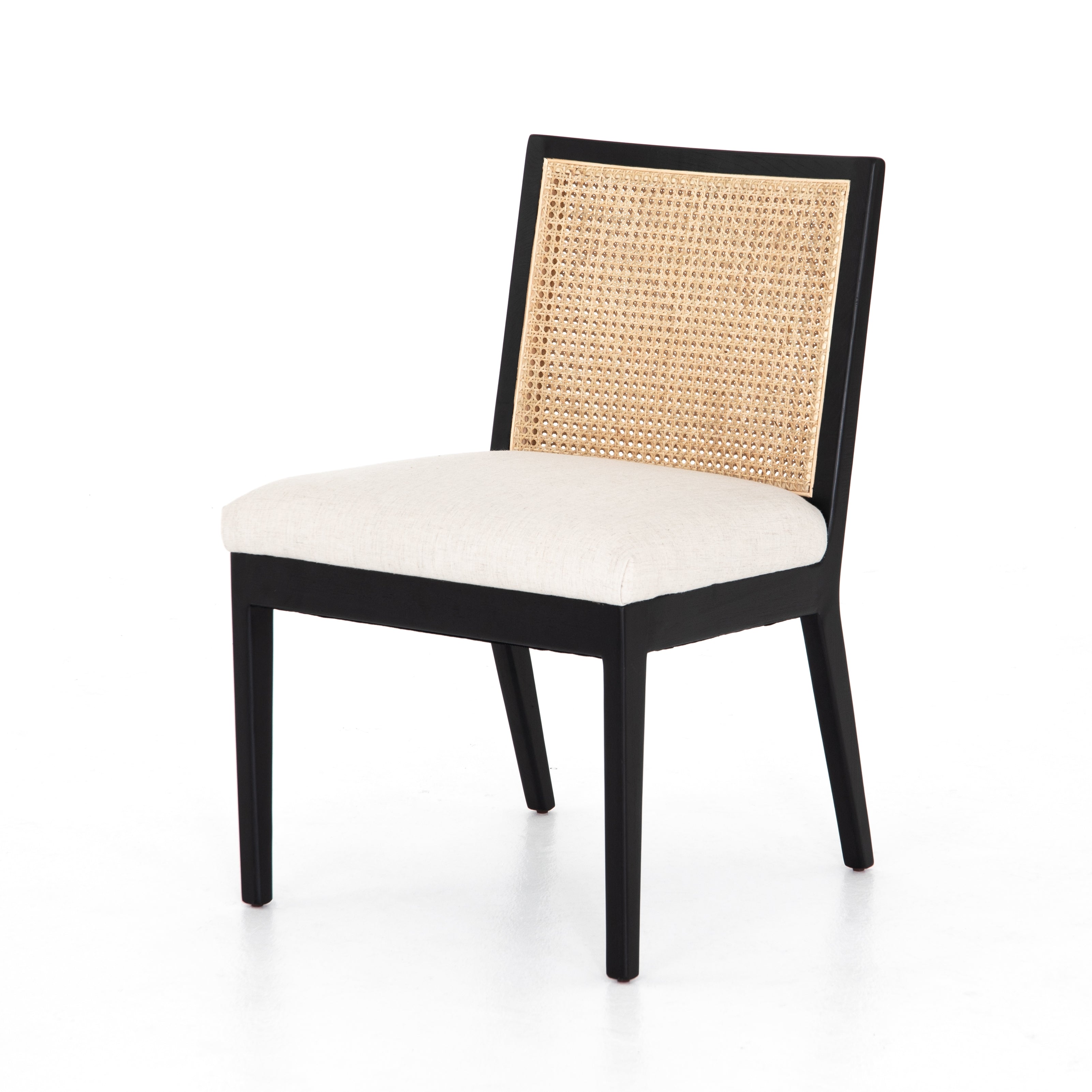 Antonia Cane Armless Dining Chair Brushed EbonyDining Chair Four Hands Brushed Ebony Four Hands, Burke Decor, Mid Century Modern Furniture, Old Bones Furniture Company, Old Bones Co, Modern Mid Century, Designer Furniture, https://www.oldbonesco.com/