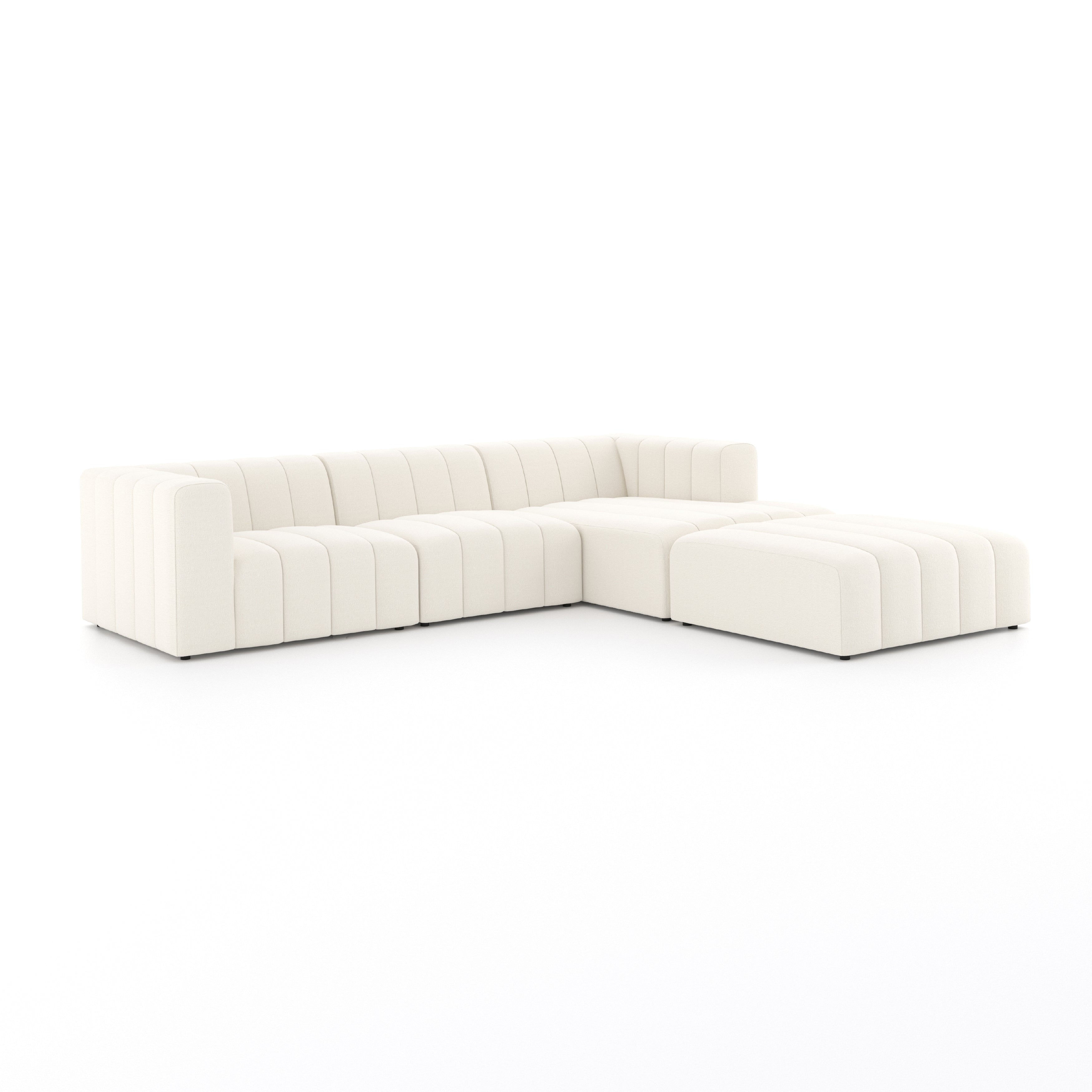 Langham Channeled 3-pc Sectional Right Arm Facing w/ Ottoman / Fayette CloudSectionals Four Hands Right Arm Facing w/ Ottoman Fayette Cloud Four Hands, Burke Decor, Mid Century Modern Furniture, Old Bones Furniture Company, Old Bones Co, Modern Mid Century, Designer Furniture, https://www.oldbonesco.com/