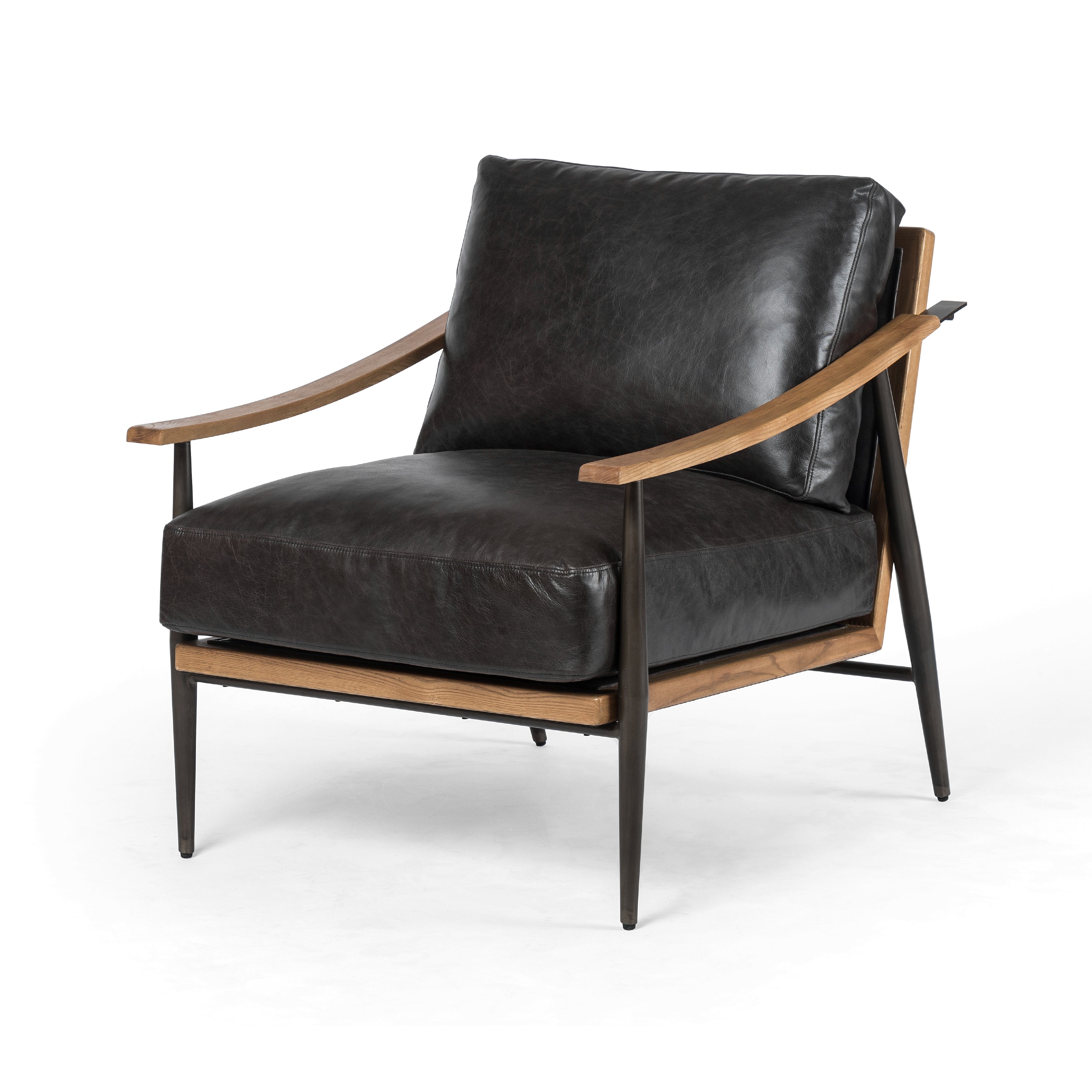 Kennedy Chair Sonoma BlackLounge Chair Four Hands  Sonoma Black   Four Hands, Burke Decor, Mid Century Modern Furniture, Old Bones Furniture Company, Old Bones Co, Modern Mid Century, Designer Furniture, https://www.oldbonesco.com/