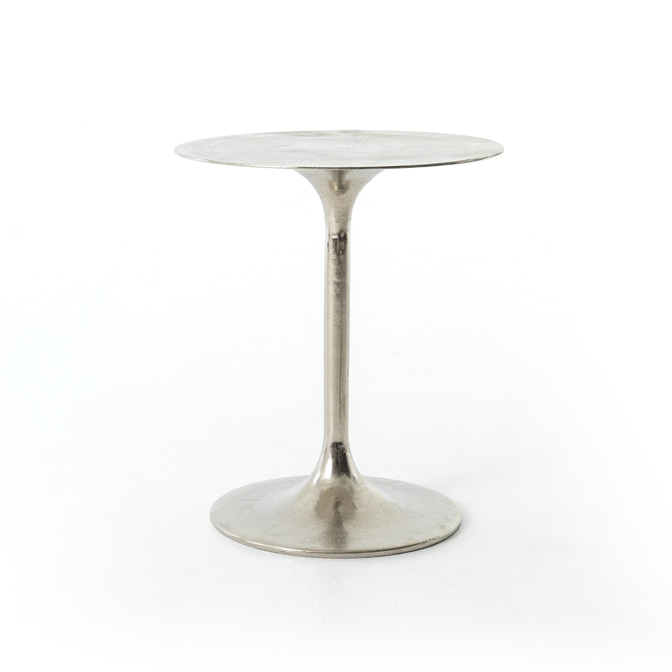 Tulip Side Table Raw NickelSide Table Four Hands Raw Nickel Four Hands, Burke Decor, Mid Century Modern Furniture, Old Bones Furniture Company, Old Bones Co, Modern Mid Century, Designer Furniture, https://www.oldbonesco.com/