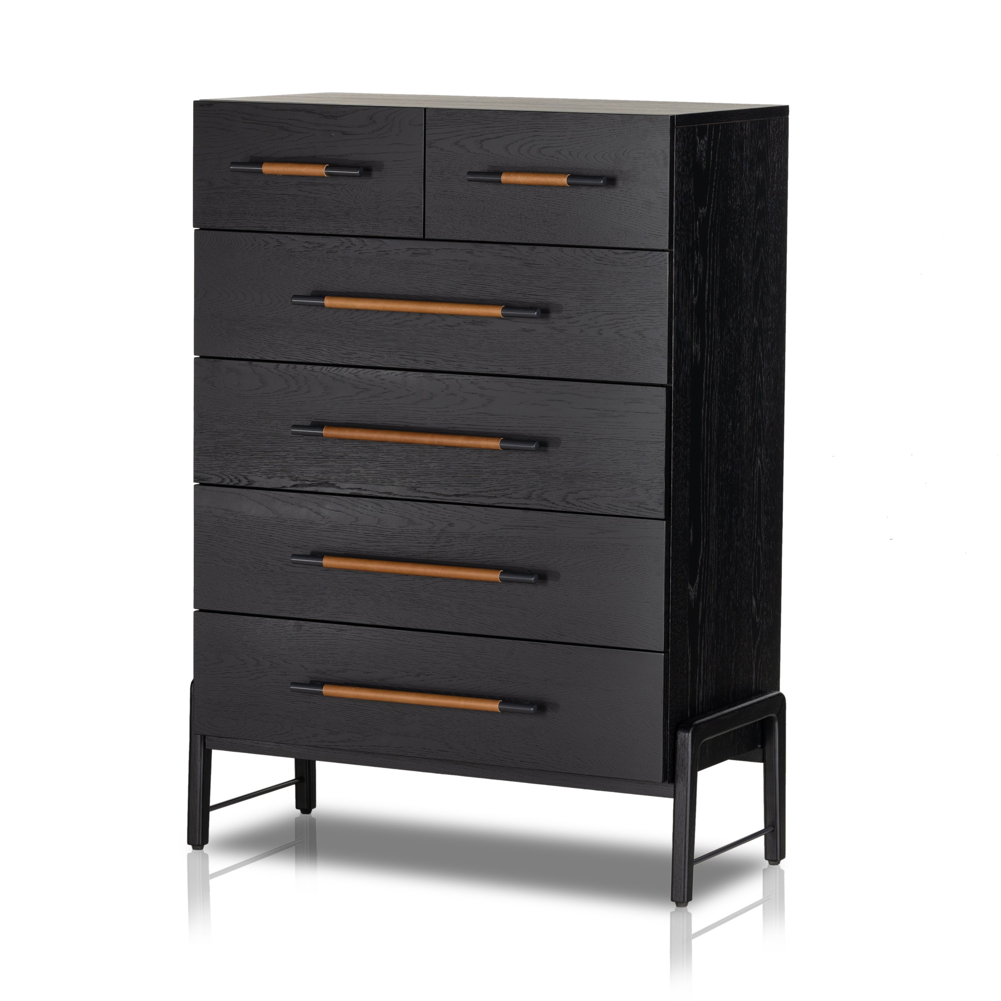 Rosedale 6 Drawer Tall Dresser Ebony Oak VeneerDressers Four Hands Ebony Oak Veneer Four Hands, Mid Century Modern Furniture, Old Bones Furniture Company, Old Bones Co, Modern Mid Century, Designer Furniture, https://www.oldbonesco.com/
