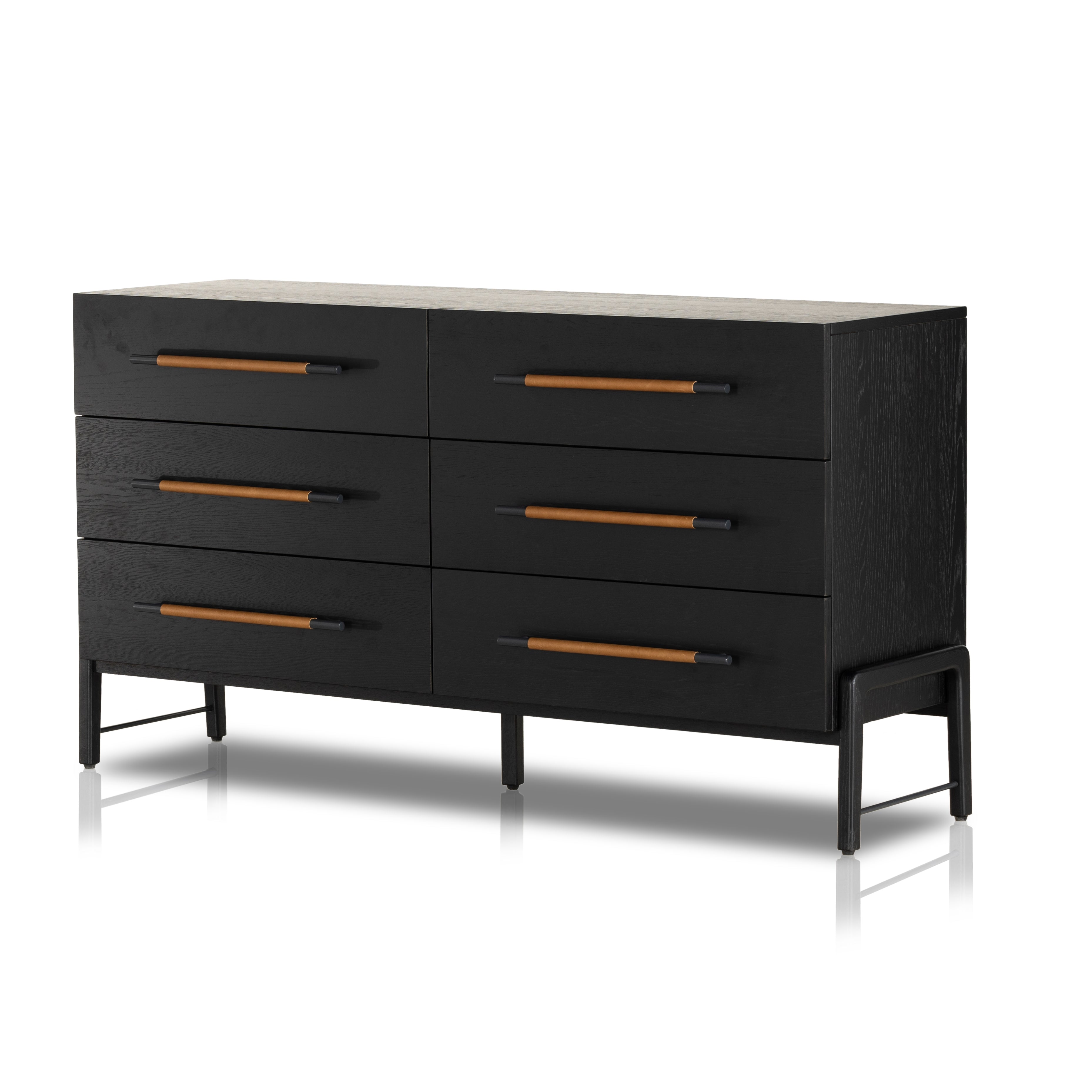 Rosedale 6 Drawer Dresser Ebony Oak VeneerDressers Four Hands Ebony Oak Veneer Four Hands, Mid Century Modern Furniture, Old Bones Furniture Company, Old Bones Co, Modern Mid Century, Designer Furniture, https://www.oldbonesco.com/