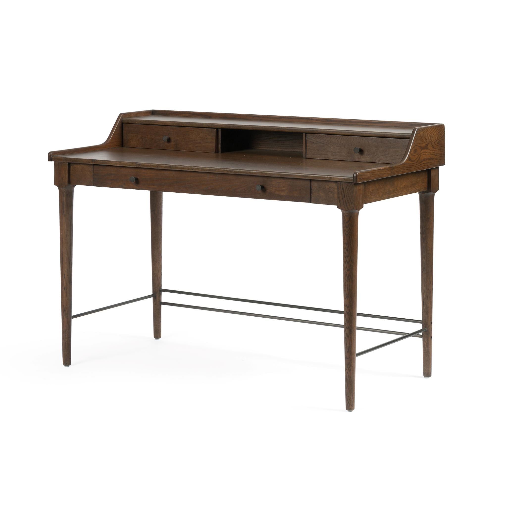 Moreau Writing Desk-Dark Toasted Oak Desks Four Hands Four Hands, Mid Century Modern Furniture, Old Bones Furniture Company, Old Bones Co, Modern Mid Century, Designer Furniture, https://www.oldbonesco.com/