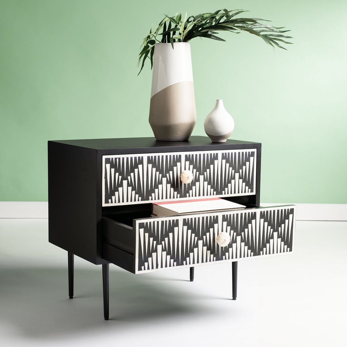 Tessie Bone Inlay Nightstand Nightstand Safavieh Four Hands, Burke Decor, Mid Century Modern Furniture, Old Bones Furniture Company, Old Bones Co, Modern Mid Century, Designer Furniture, https://www.oldbonesco.com/