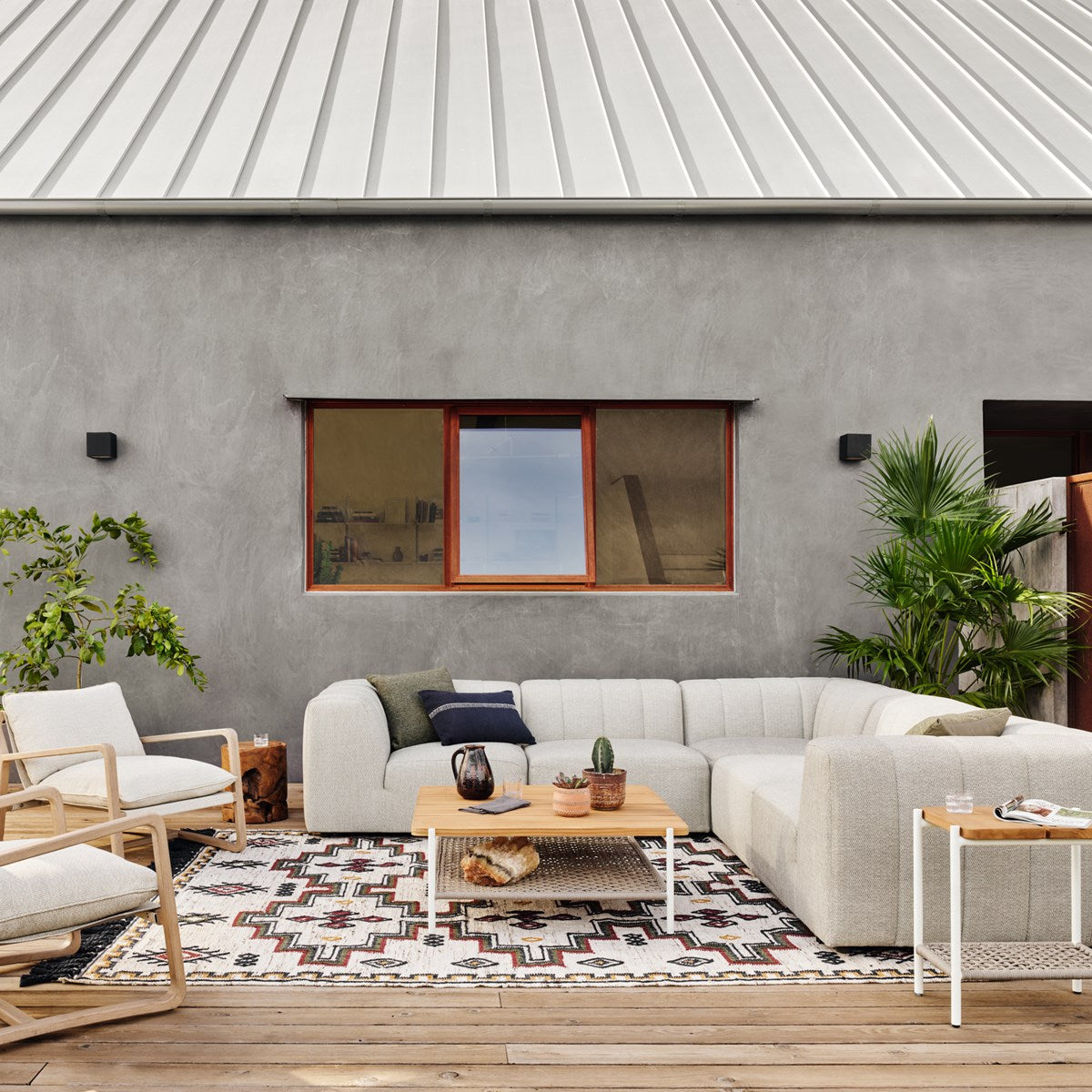 Gwen Outdoor 5 Pc Sectional Sectional Four Hands Four Hands, Burke Decor, Mid Century Modern Furniture, Old Bones Furniture Company, Old Bones Co, Modern Mid Century, Designer Furniture, https://www.oldbonesco.com/
