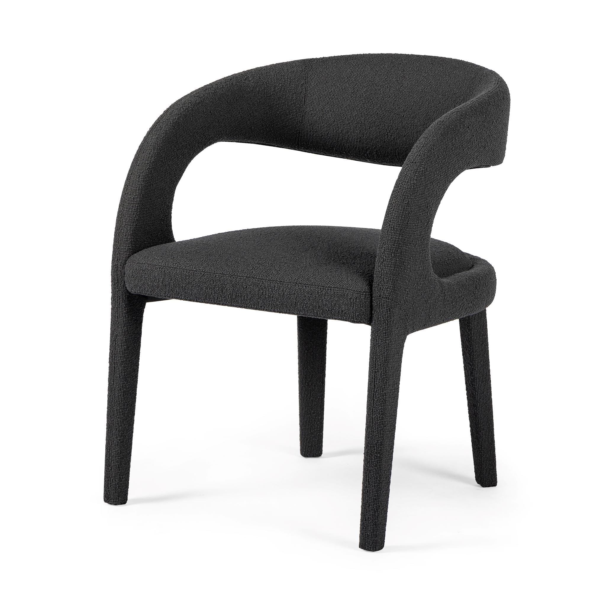Hawkins Dining Chair Fiqa Boucle CharcoalDining Chair Four Hands Fiqa Boucle Charcoal Four Hands, Mid Century Modern Furniture, Old Bones Furniture Company, Old Bones Co, Modern Mid Century, Designer Furniture, https://www.oldbonesco.com/