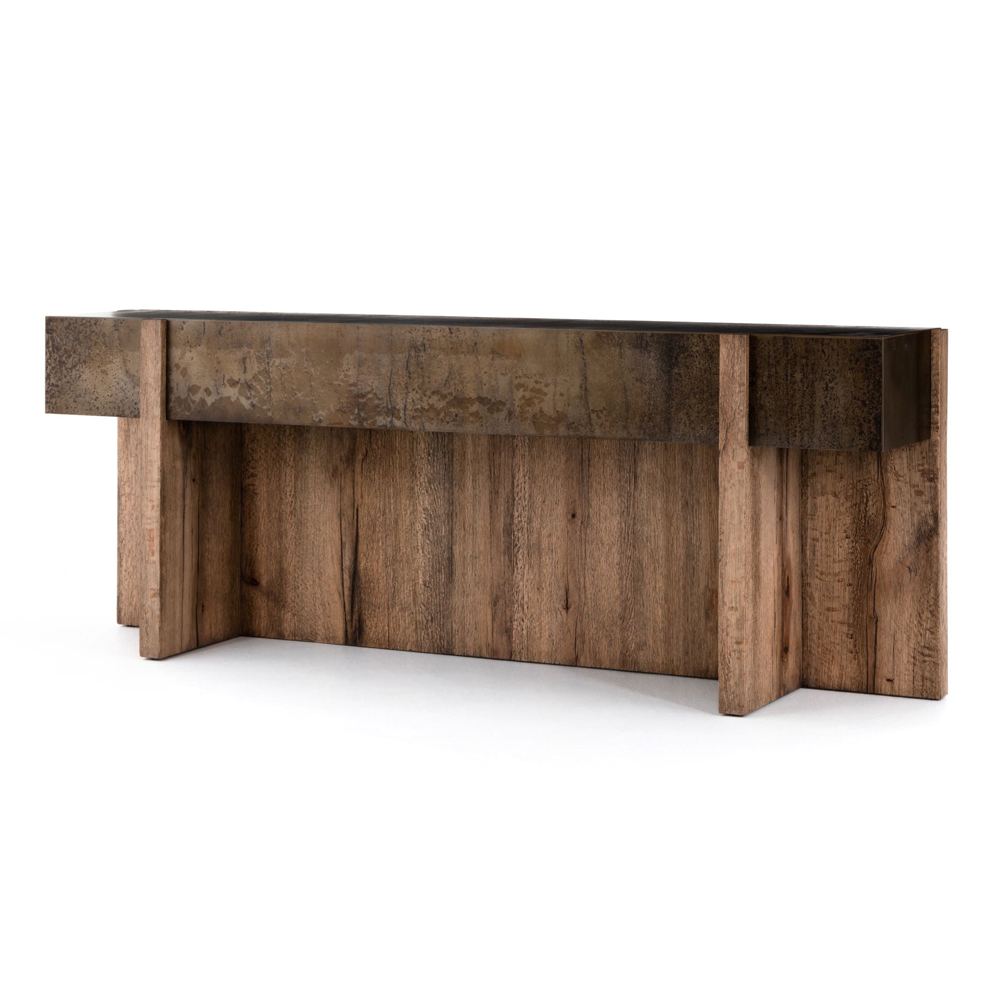 Bingham Console Table Distressed IronConsole Table Four Hands Distressed Iron Four Hands, Burke Decor, Mid Century Modern Furniture, Old Bones Furniture Company, Old Bones Co, Modern Mid Century, Designer Furniture, https://www.oldbonesco.com/