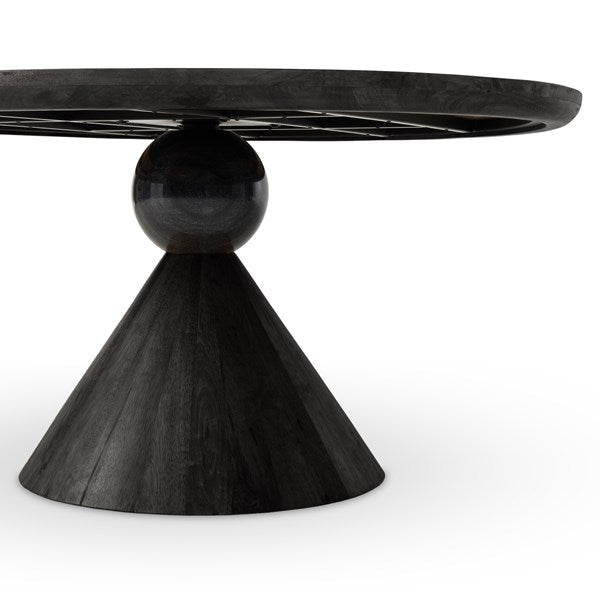 Bibianna Dining Table Worn BlackTables Four Hands Worn Black Four Hands, Mid Century Modern Furniture, Old Bones Furniture Company, Old Bones Co, Modern Mid Century, Designer Furniture, https://www.oldbonesco.com/