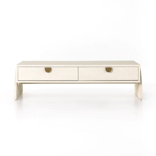Cressida Coffee Table-Ivory Painted Linen Coffee Tables Four Hands     Four Hands, Mid Century Modern Furniture, Old Bones Furniture Company, Old Bones Co, Modern Mid Century, Designer Furniture, https://www.oldbonesco.com/