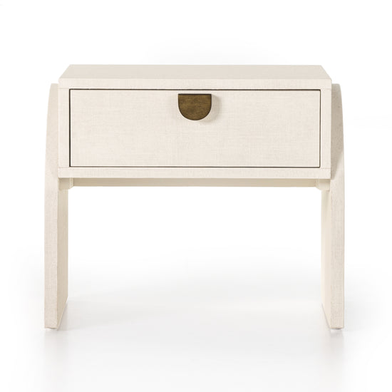 Cressida End Table-Ivory Painted Linen End Tables Four Hands     Four Hands, Mid Century Modern Furniture, Old Bones Furniture Company, Old Bones Co, Modern Mid Century, Designer Furniture, https://www.oldbonesco.com/