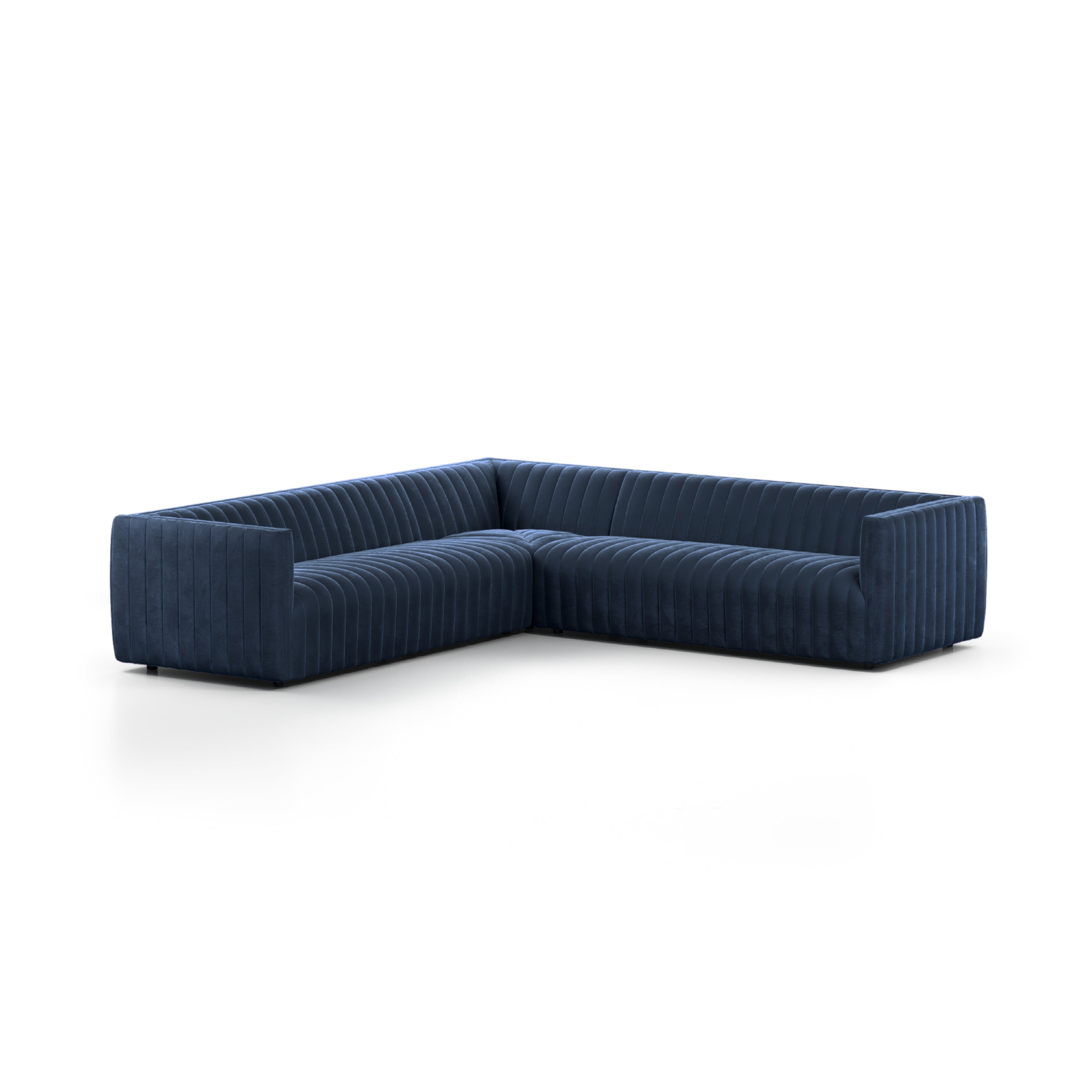 Augustine 3-PC Sectional 105" / Sapphire NavySectional Four Hands 105" Sapphire Navy Four Hands, Mid Century Modern Furniture, Old Bones Furniture Company, Old Bones Co, Modern Mid Century, Designer Furniture, https://www.oldbonesco.com/