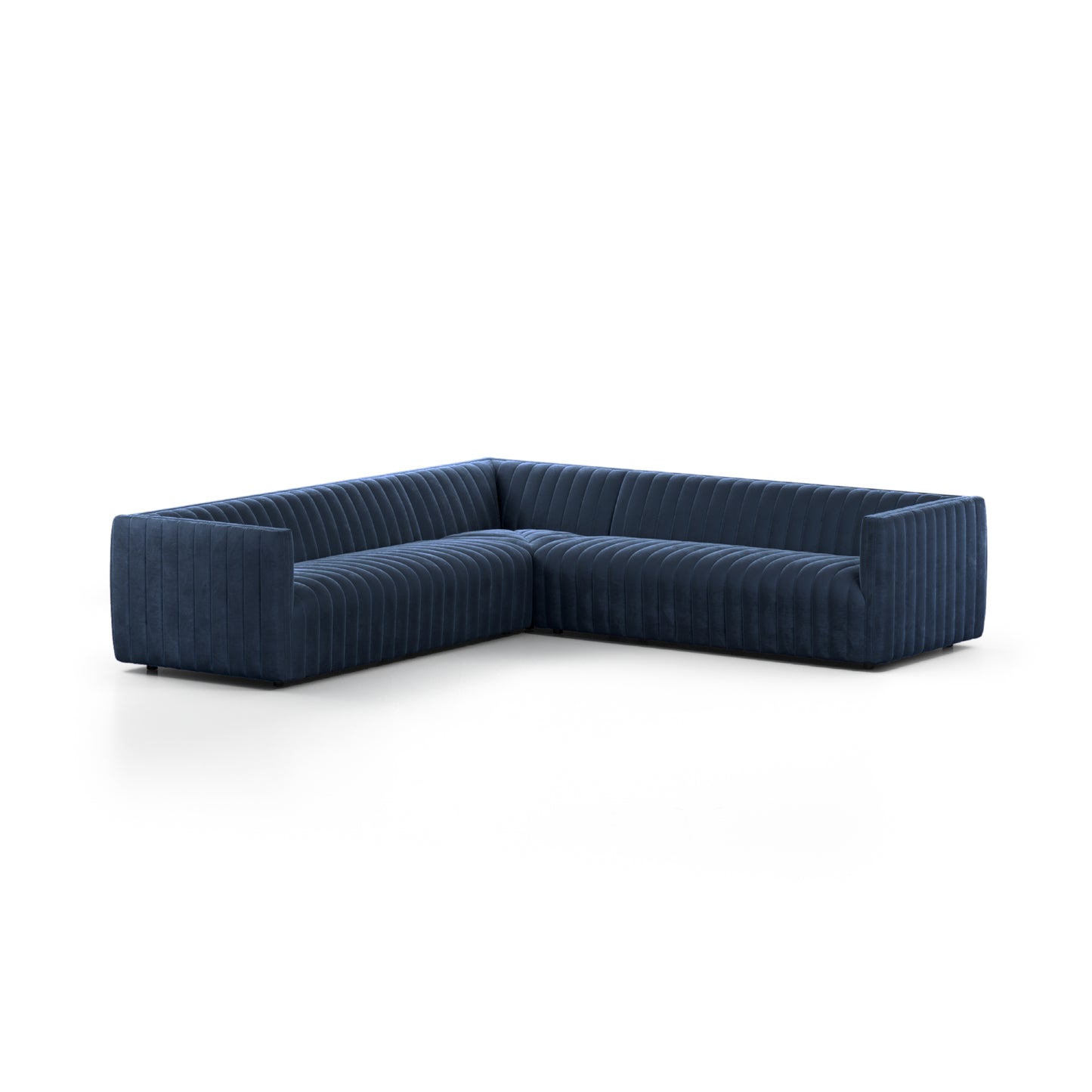 Augustine 3-PC Sectional 105" / Sapphire NavySectional Four Hands  105" Sapphire Navy  Four Hands, Mid Century Modern Furniture, Old Bones Furniture Company, Old Bones Co, Modern Mid Century, Designer Furniture, https://www.oldbonesco.com/