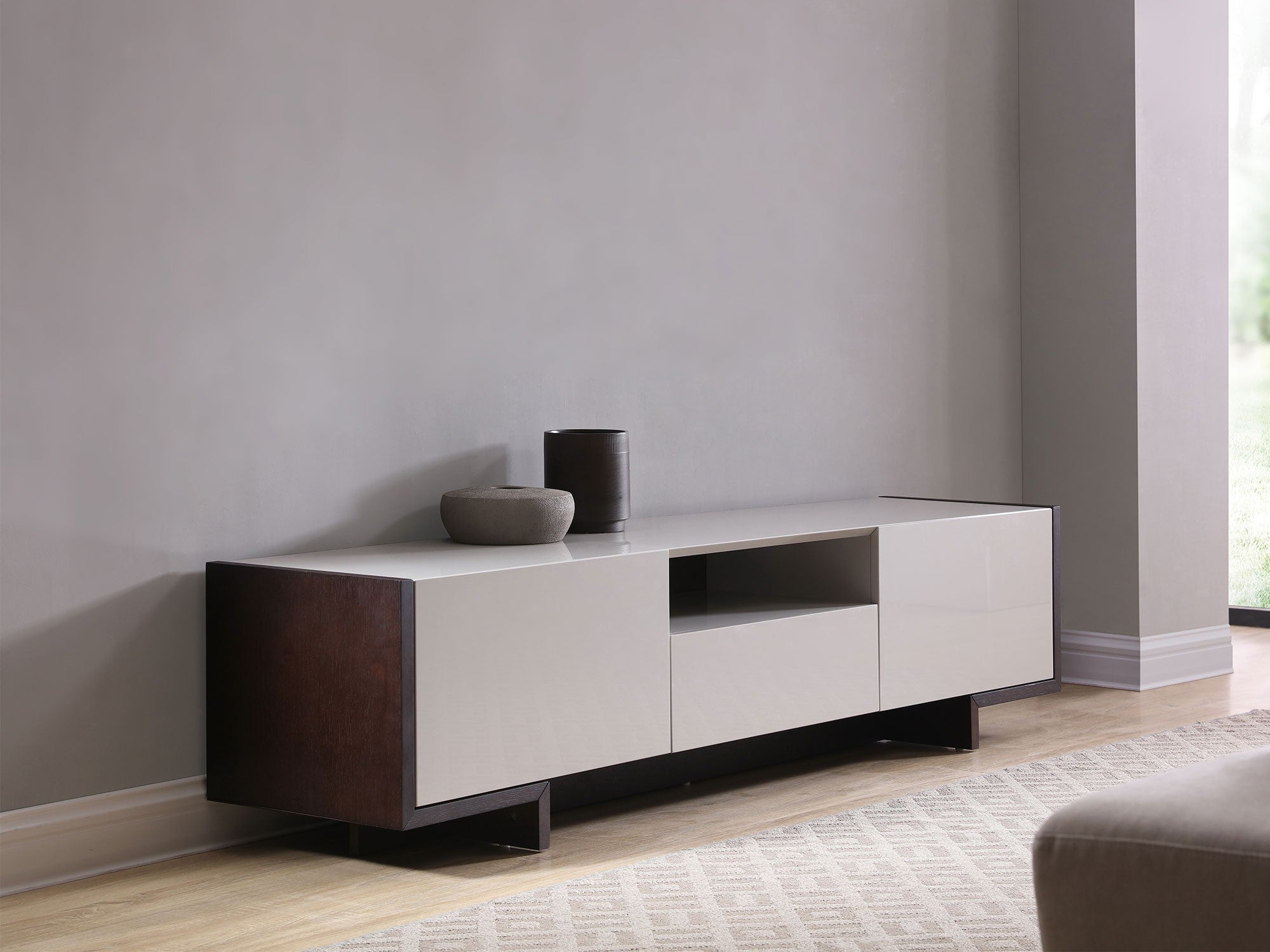 Noah TV Unit TV Stand Whiteline Four Hands, Burke Decor, Mid Century Modern Furniture, Old Bones Furniture Company, Old Bones Co, Modern Mid Century, Designer Furniture, https://www.oldbonesco.com/