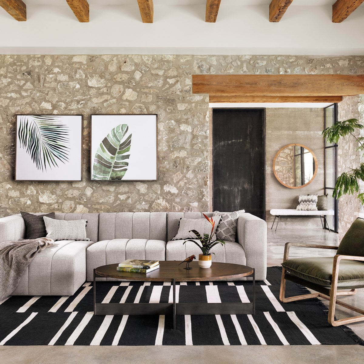 Langham Channeled Sectional Pieces Sectional Sofa Four Hands     Four Hands, Burke Decor, Mid Century Modern Furniture, Old Bones Furniture Company, Old Bones Co, Modern Mid Century, Designer Furniture, https://www.oldbonesco.com/