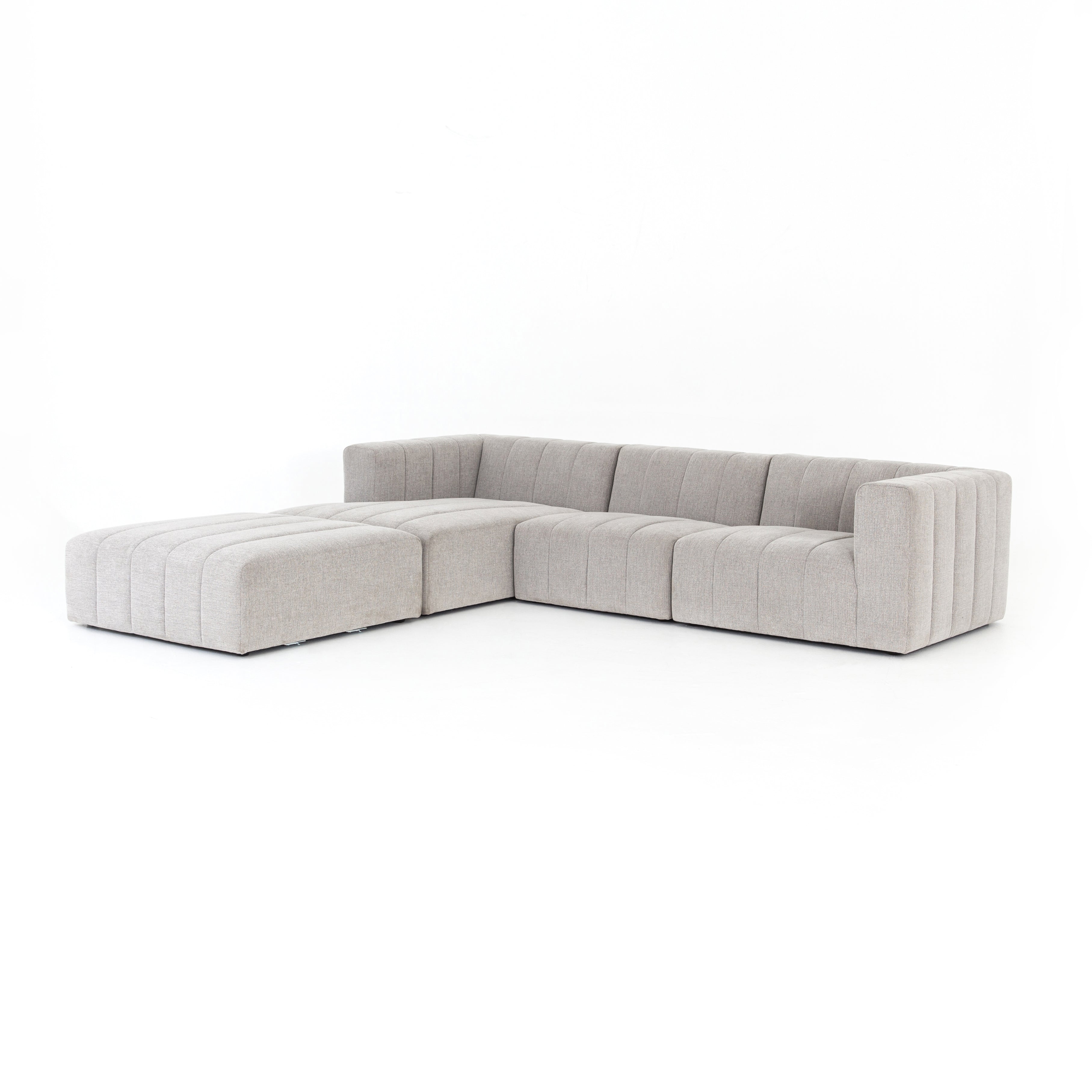 Langham Channeled 3-pc Sectional Left Arm Facing w/ Ottoman / Napa SandstoneSectionals Four Hands Left Arm Facing w/ Ottoman Napa Sandstone Four Hands, Burke Decor, Mid Century Modern Furniture, Old Bones Furniture Company, Old Bones Co, Modern Mid Century, Designer Furniture, https://www.oldbonesco.com/