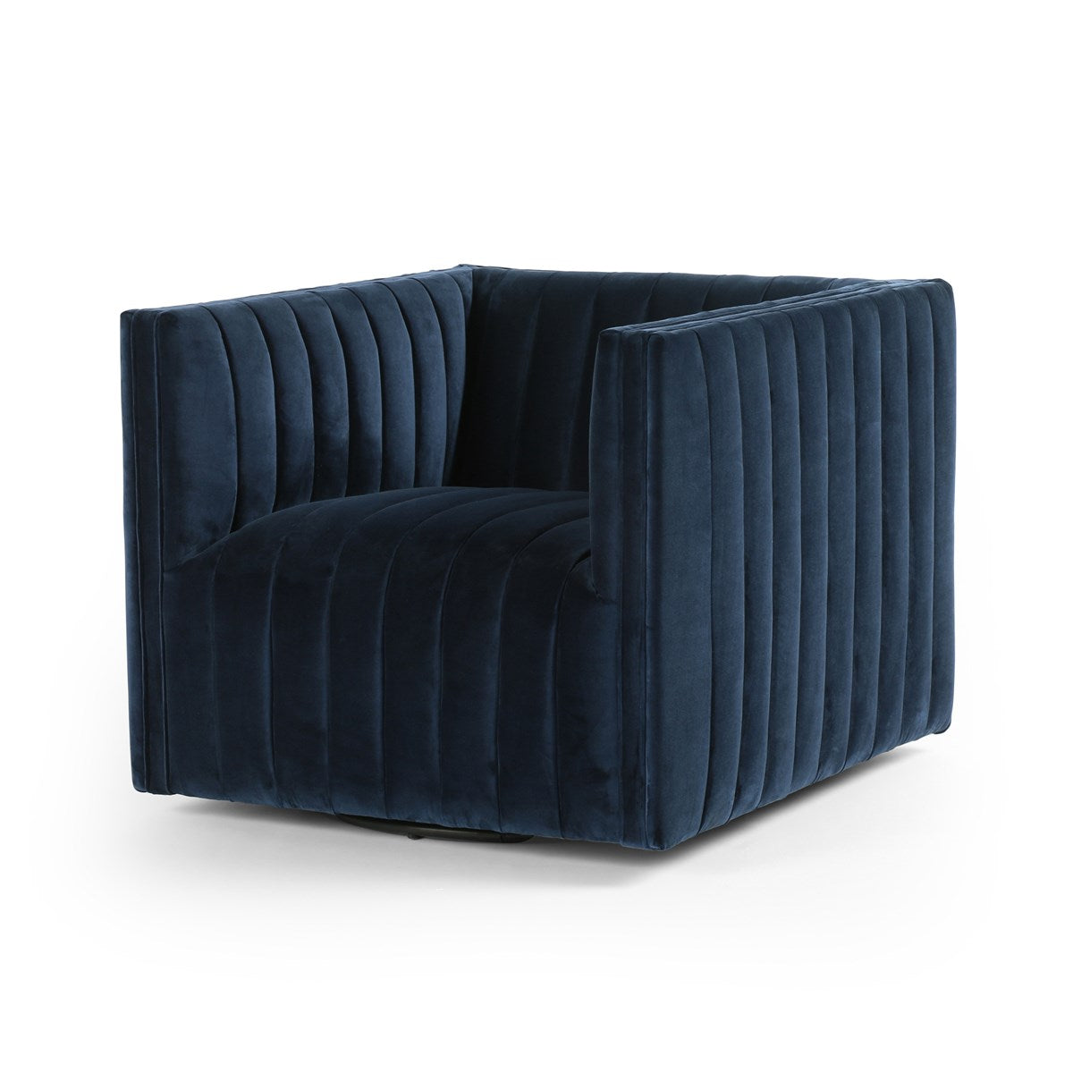 Augustine Swivel Chair Sapphire NavySwivel Chair Four Hands Sapphire Navy Four Hands, Burke Decor, Mid Century Modern Furniture, Old Bones Furniture Company, Old Bones Co, Modern Mid Century, Designer Furniture, https://www.oldbonesco.com/